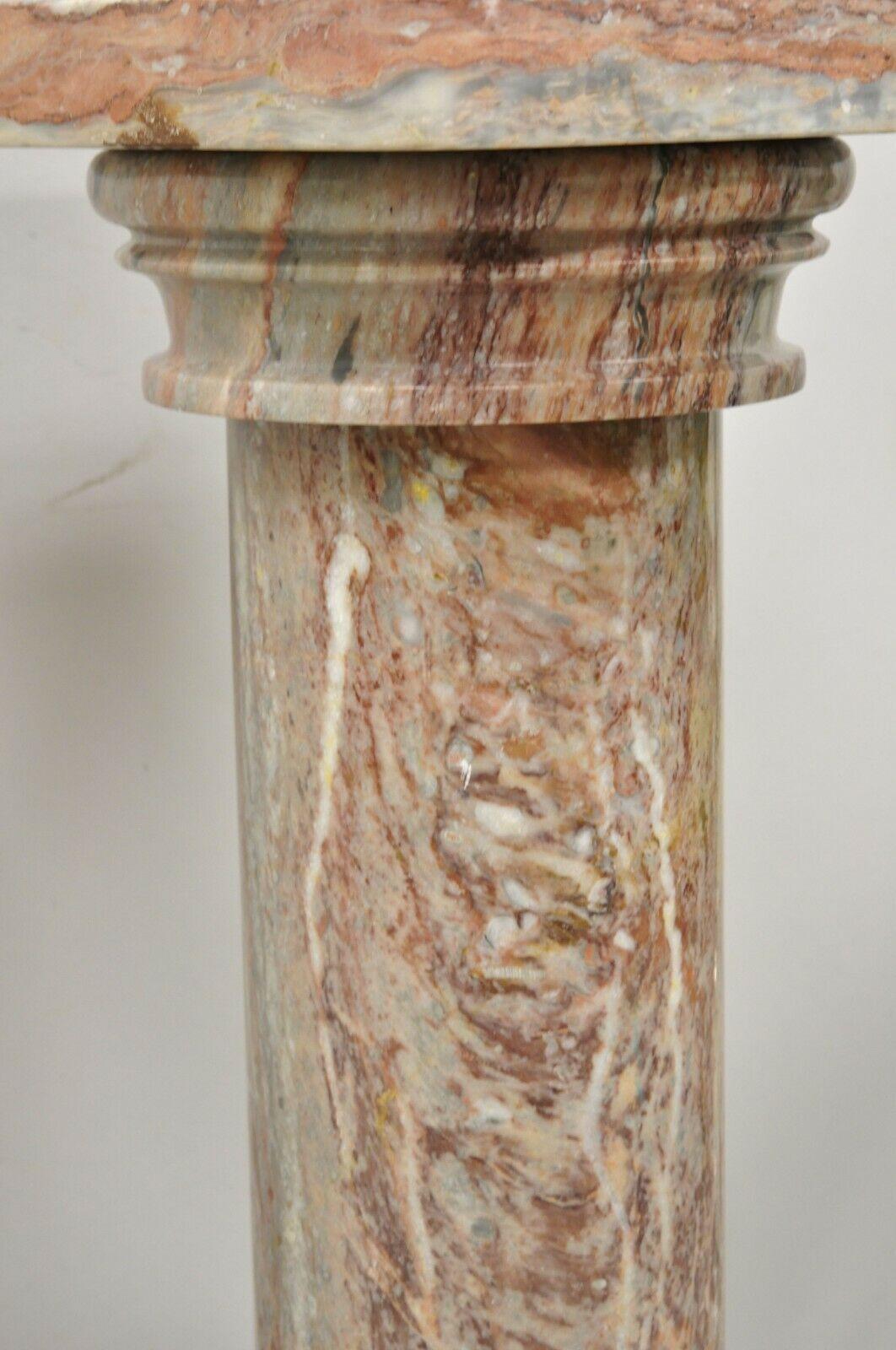 Italian Classical Neoclassical Pink Marble Pedestal Column Plant Stand In Good Condition In Philadelphia, PA