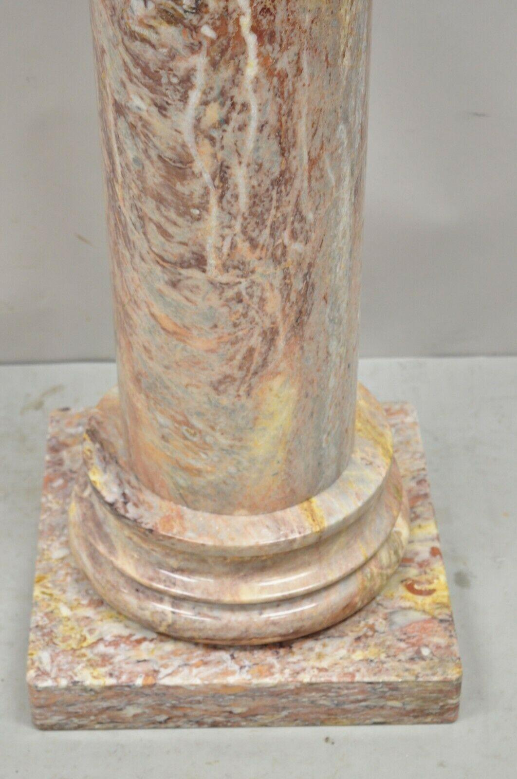 20th Century Italian Classical Neoclassical Pink Marble Pedestal Column Plant Stand