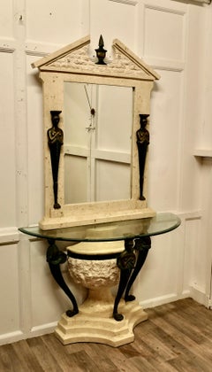 Italian Classical Style Console Table and Mirror Set