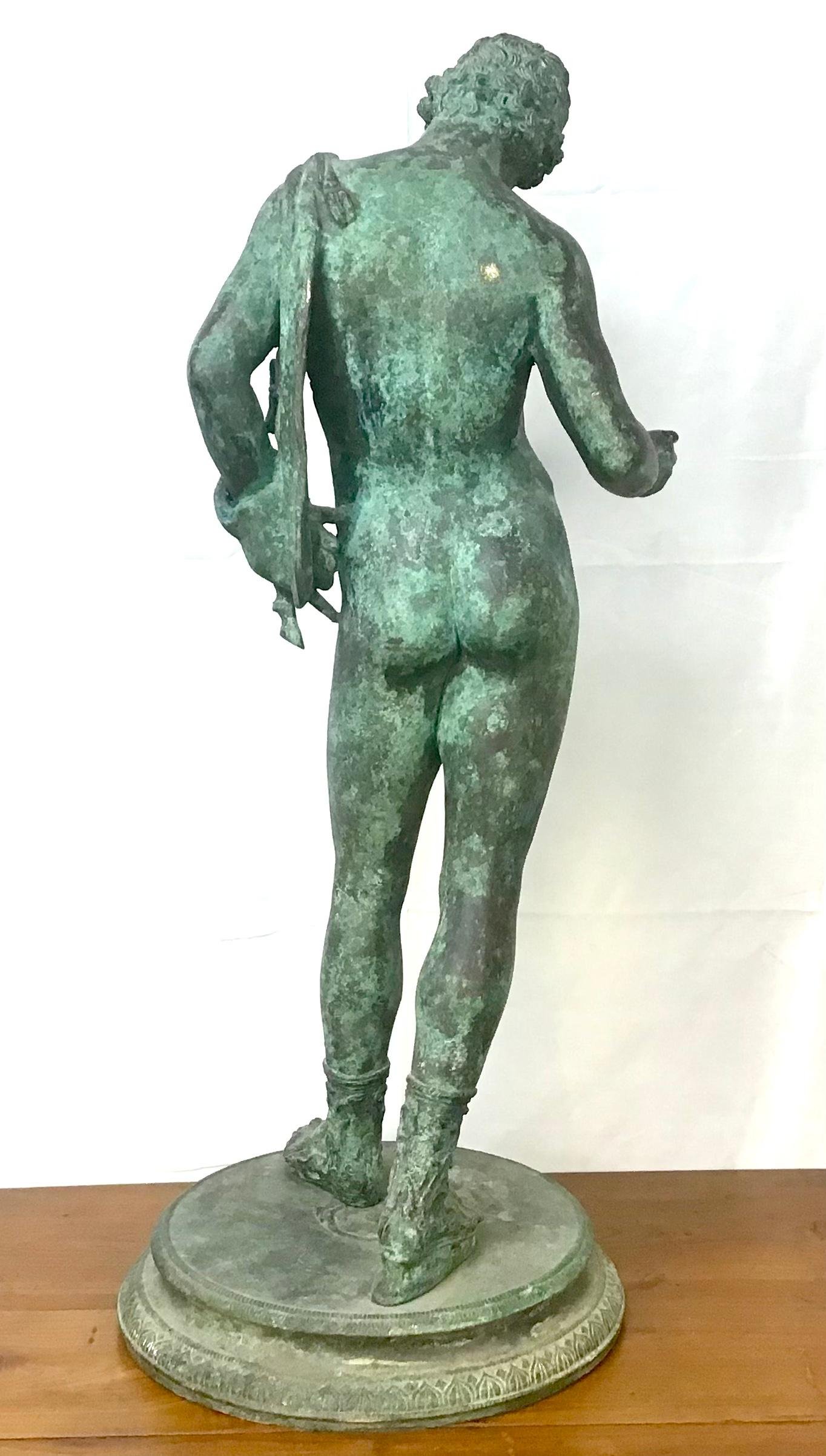 Italian Classical Grand Tour Bronze Sculpture of Narcissus 1