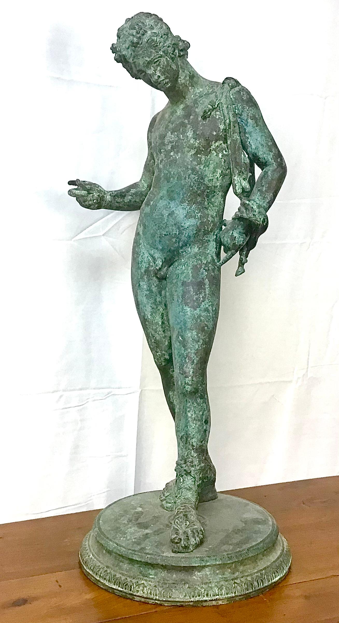 Italian Classical Grand Tour Bronze Sculpture of Narcissus 3