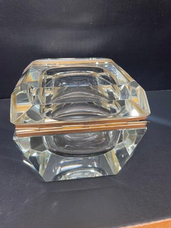 Italian clear glass "Sommerso" casket box.