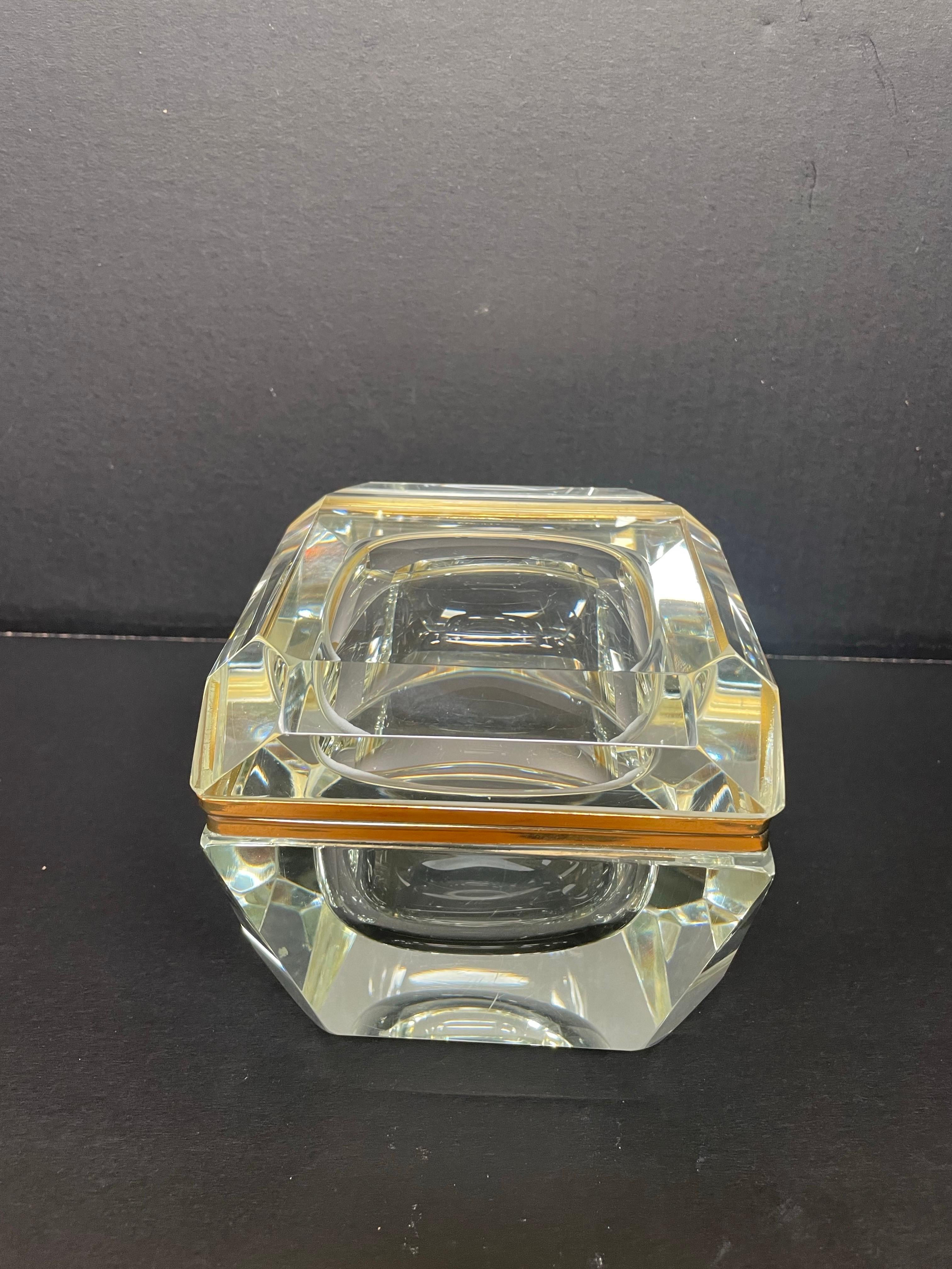 Brass Italian clear glass 