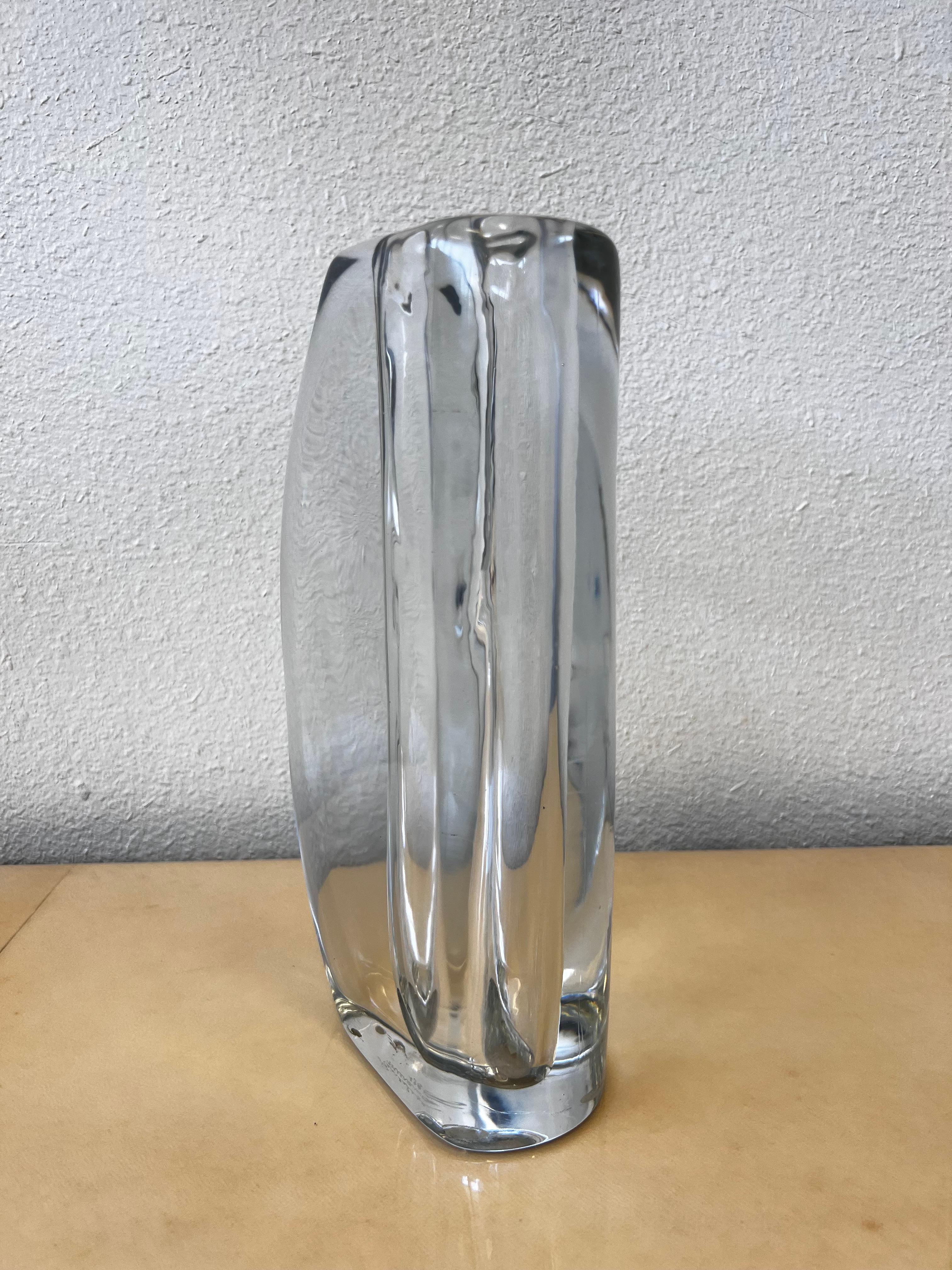 Italiano Vaso italiano in vetro di Murano trasparente di Cenedese in vendita