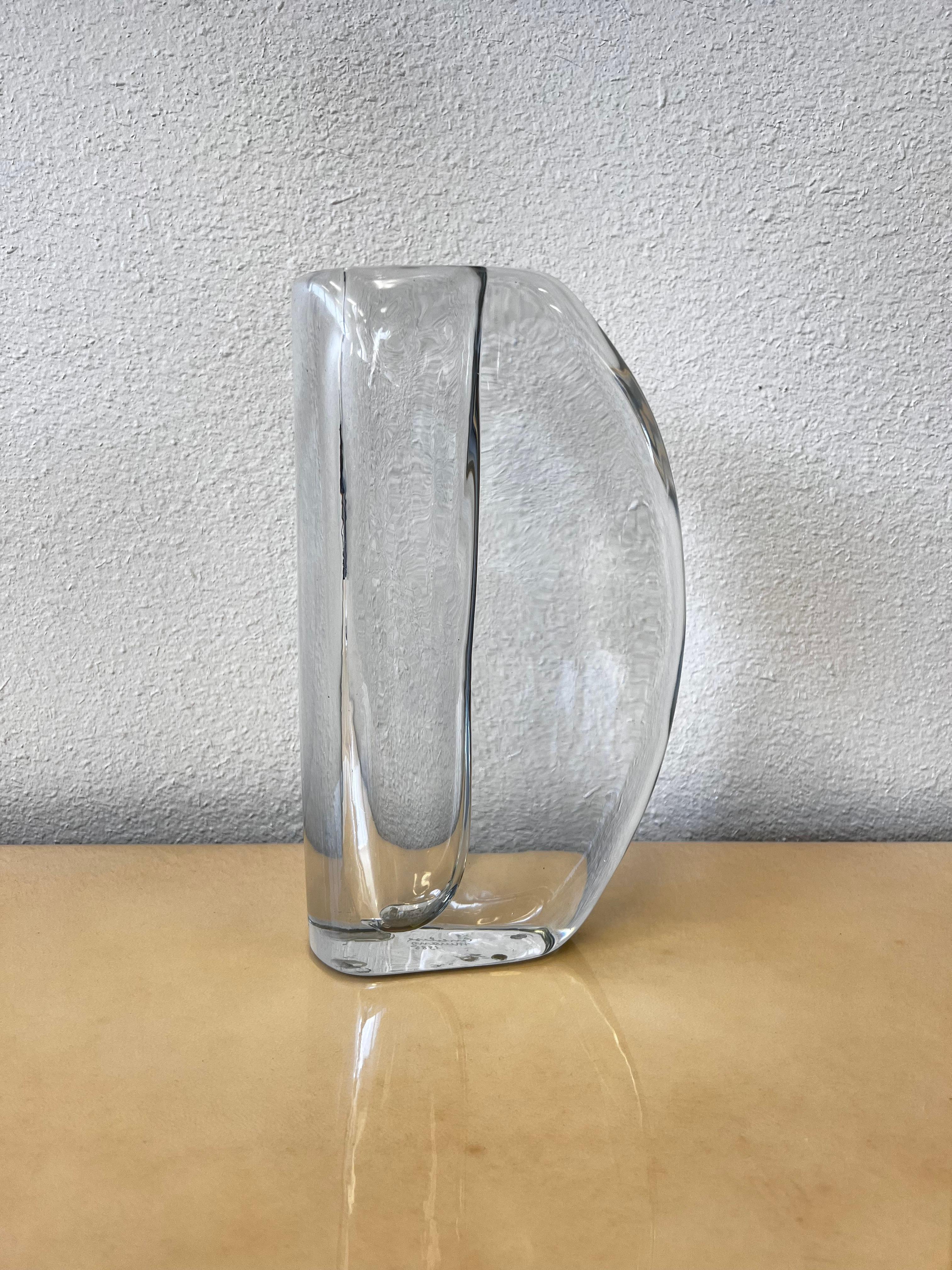 Fine XX secolo Vaso italiano in vetro di Murano trasparente di Cenedese in vendita