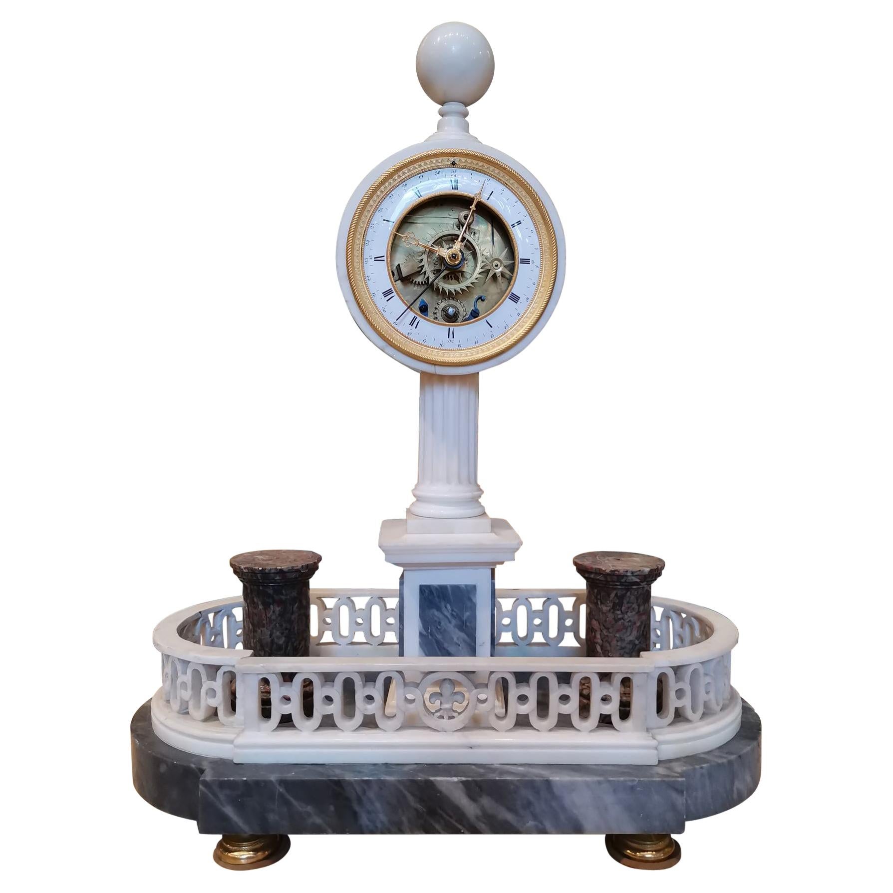 Italian Clock 19th Century Worship of Valadier For Sale