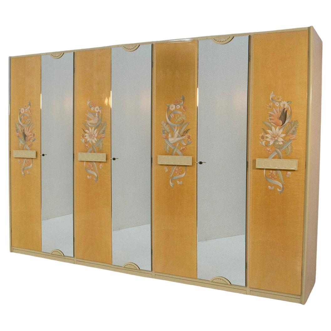 Italian closet by Giovanni Gariboldi in lacquered wood and glass For Sale