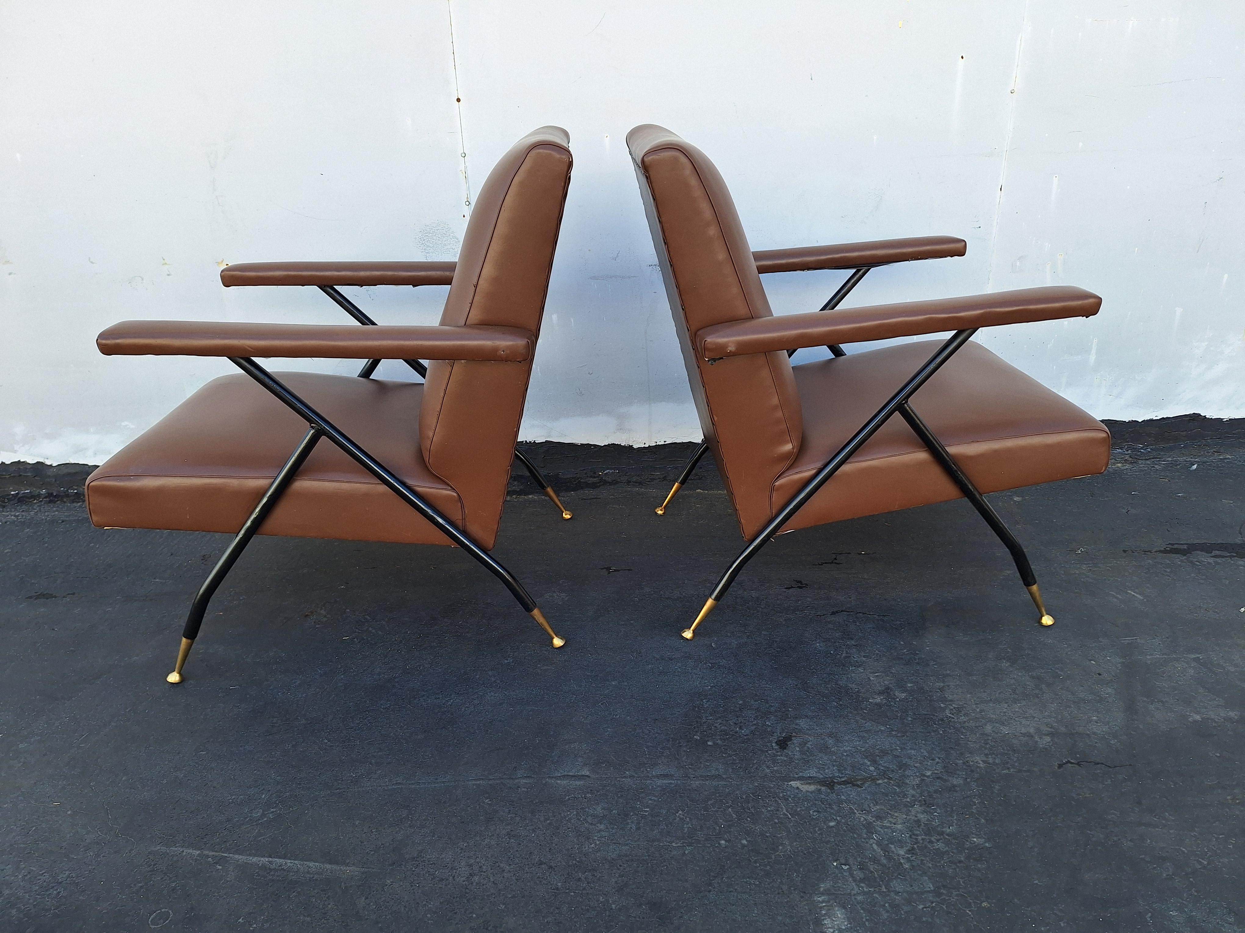 Mid-Century Modern Italian Club Chairs from the 1960 s  For Sale