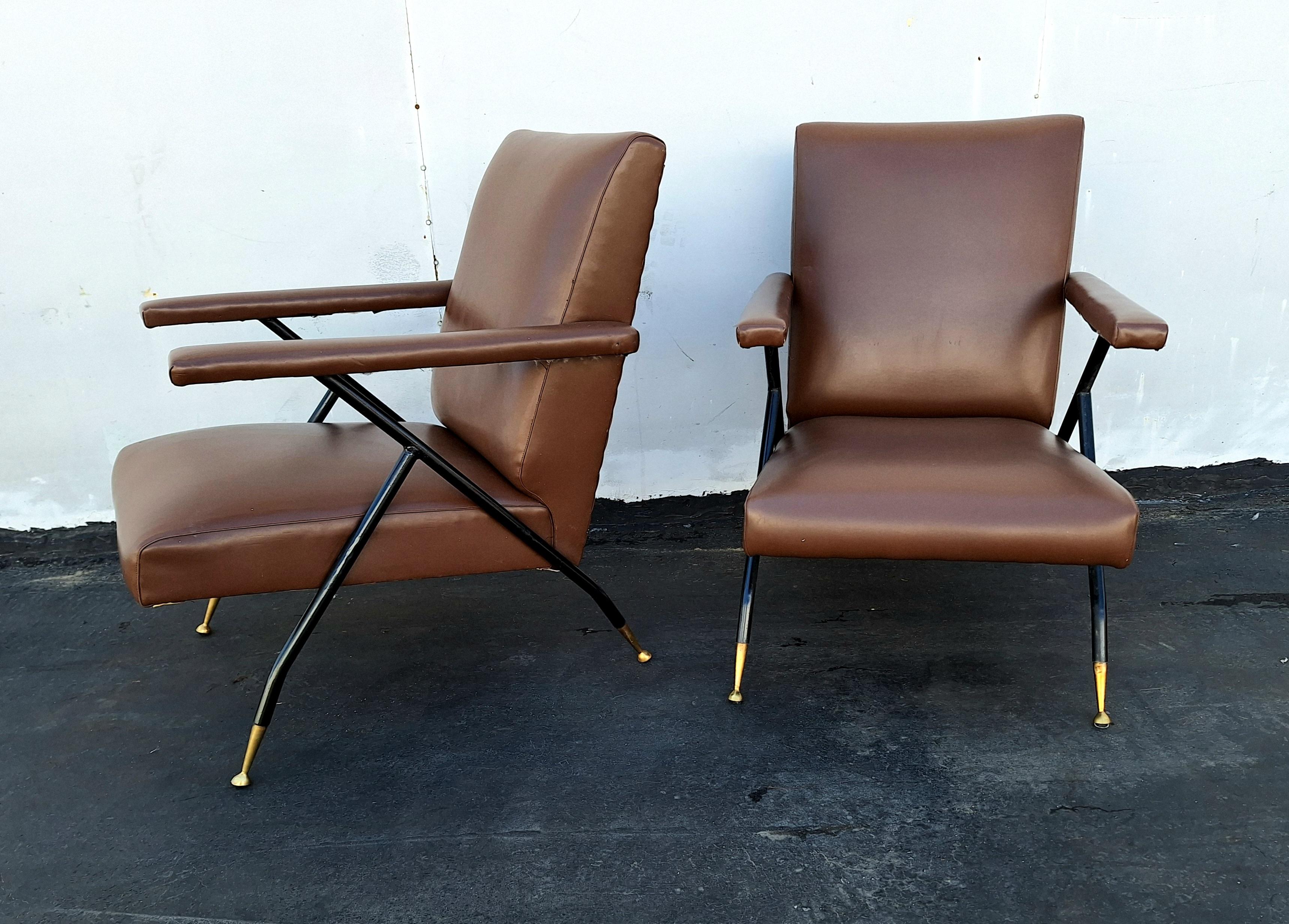 Italian Club Chairs from the 1960 s For Sale 1