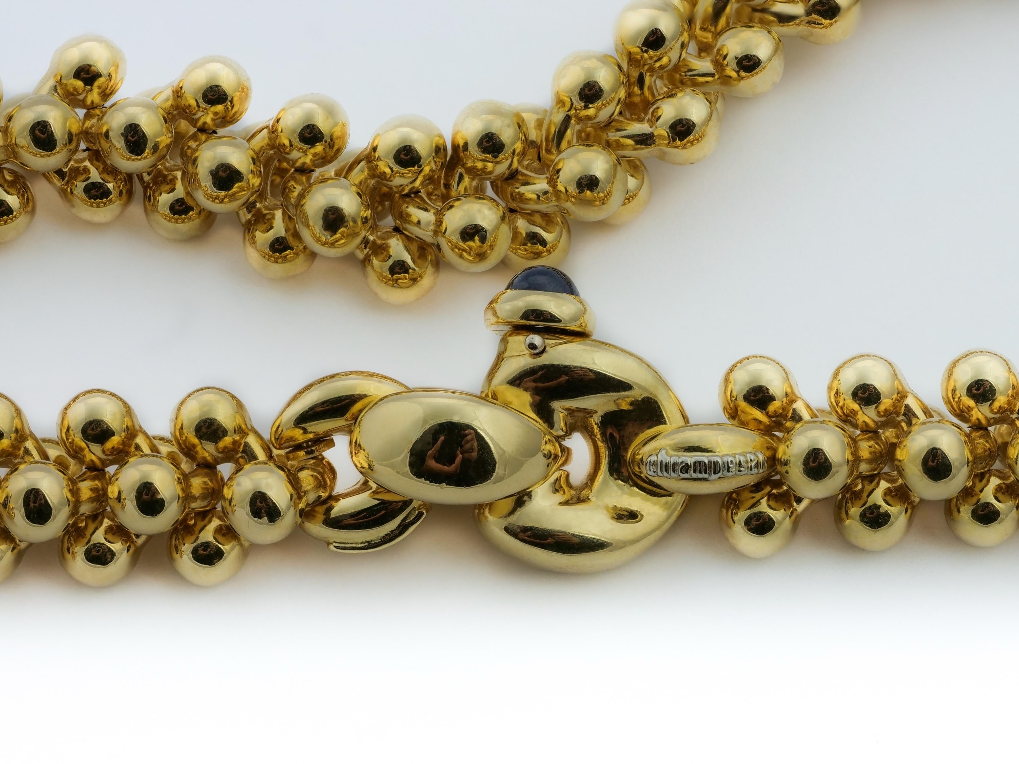 18 Karat Yellow Gold Set of Necklace, Bracelet & A Pair of Earrings  2