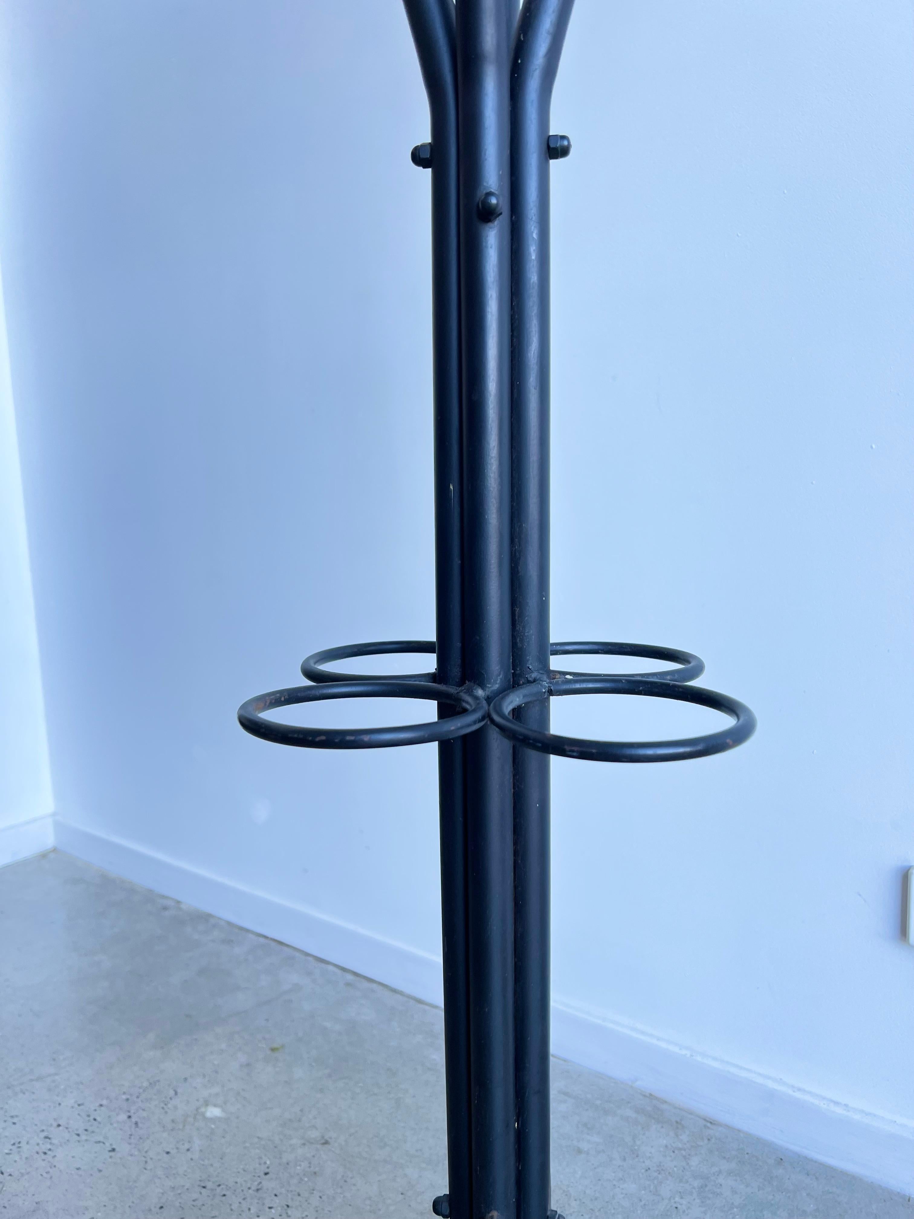 Italian Coat and Hat Rack in Metal with Wood Balls In Good Condition For Sale In Byron Bay, NSW