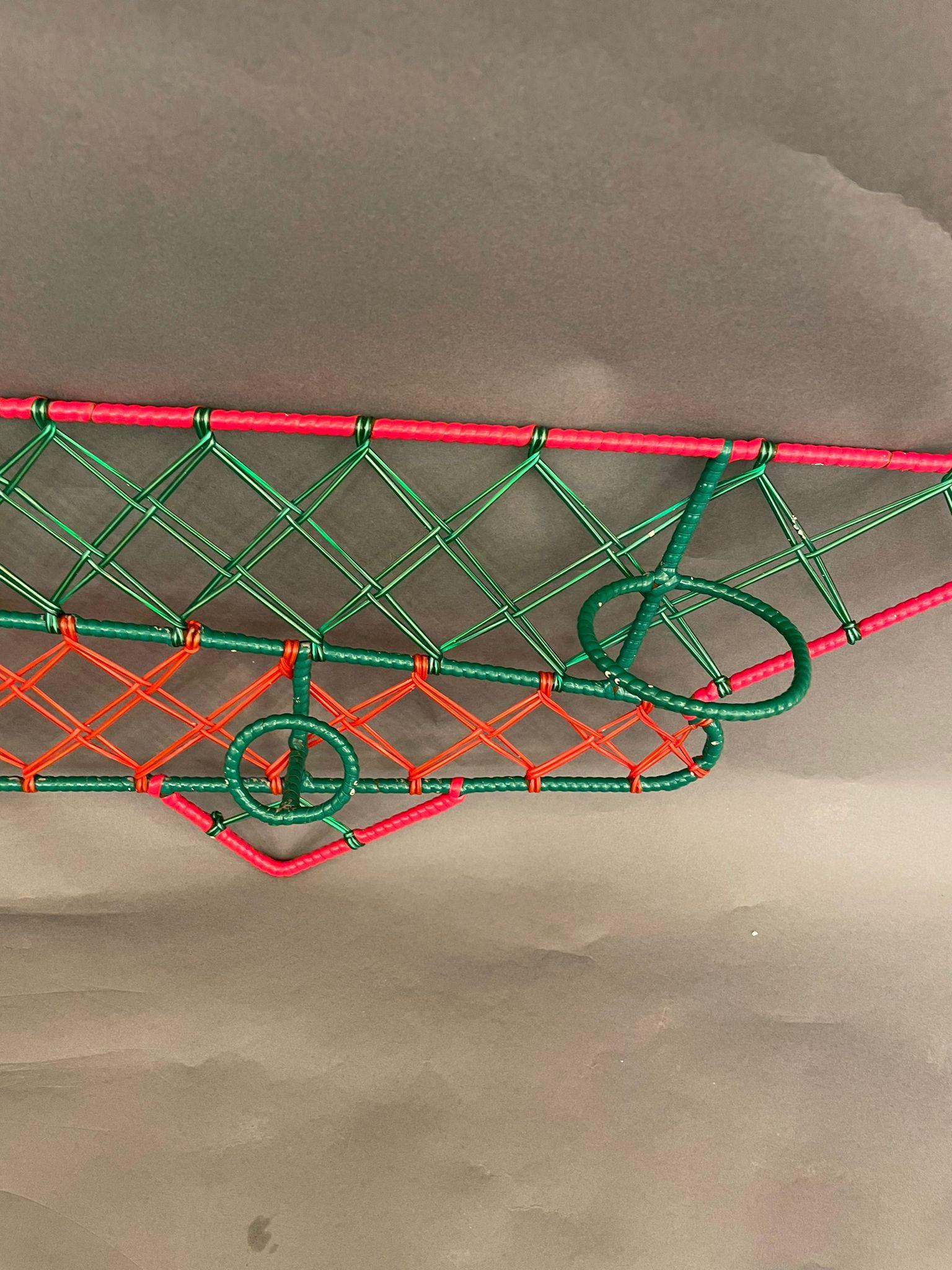 Italian Wall Coat Rack in Iron and Plastic Decorations, circa 1950s In Good Condition For Sale In London, GB