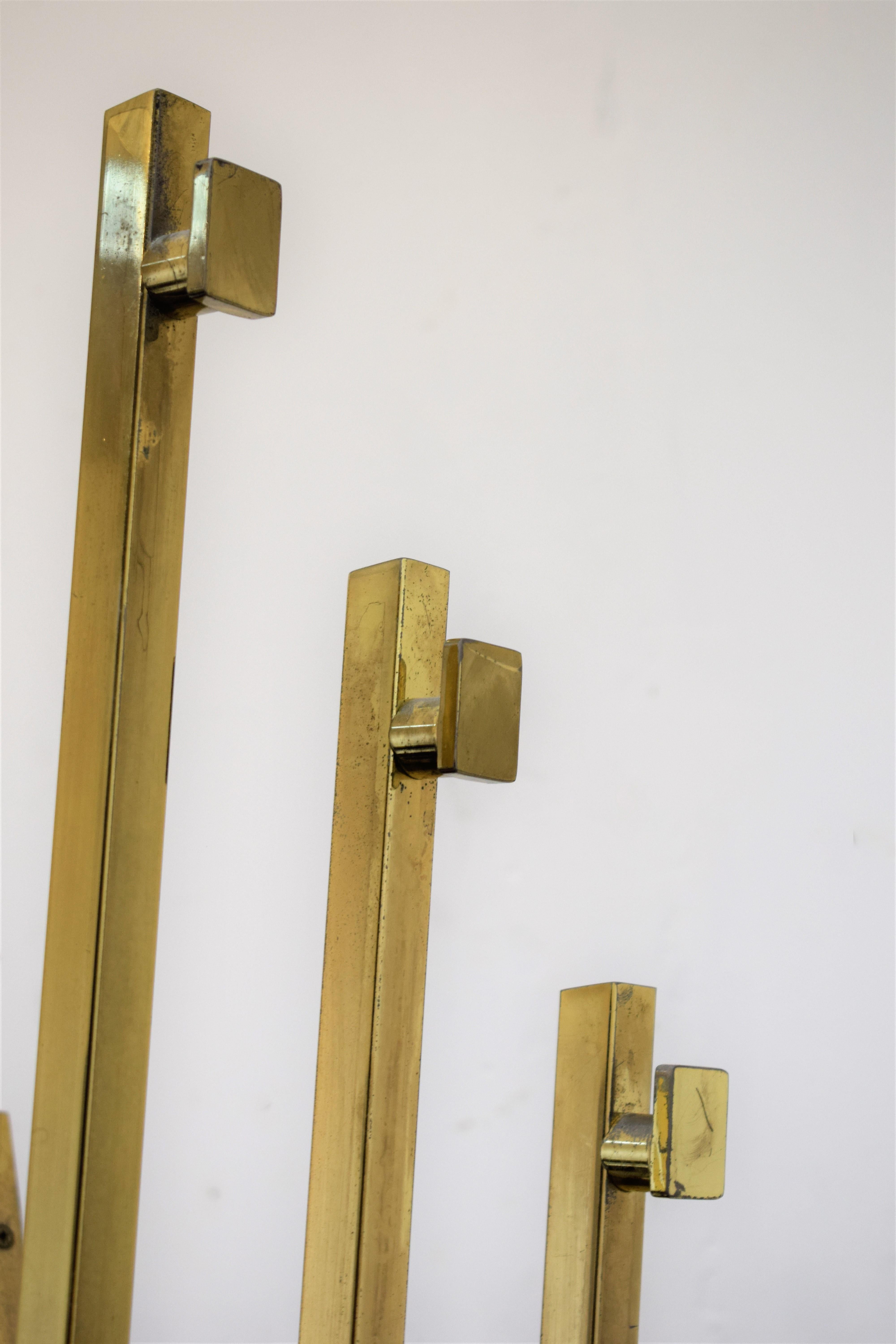 Italian Coat Rack, Marble and Brass, 1970s In Good Condition In Palermo, PA