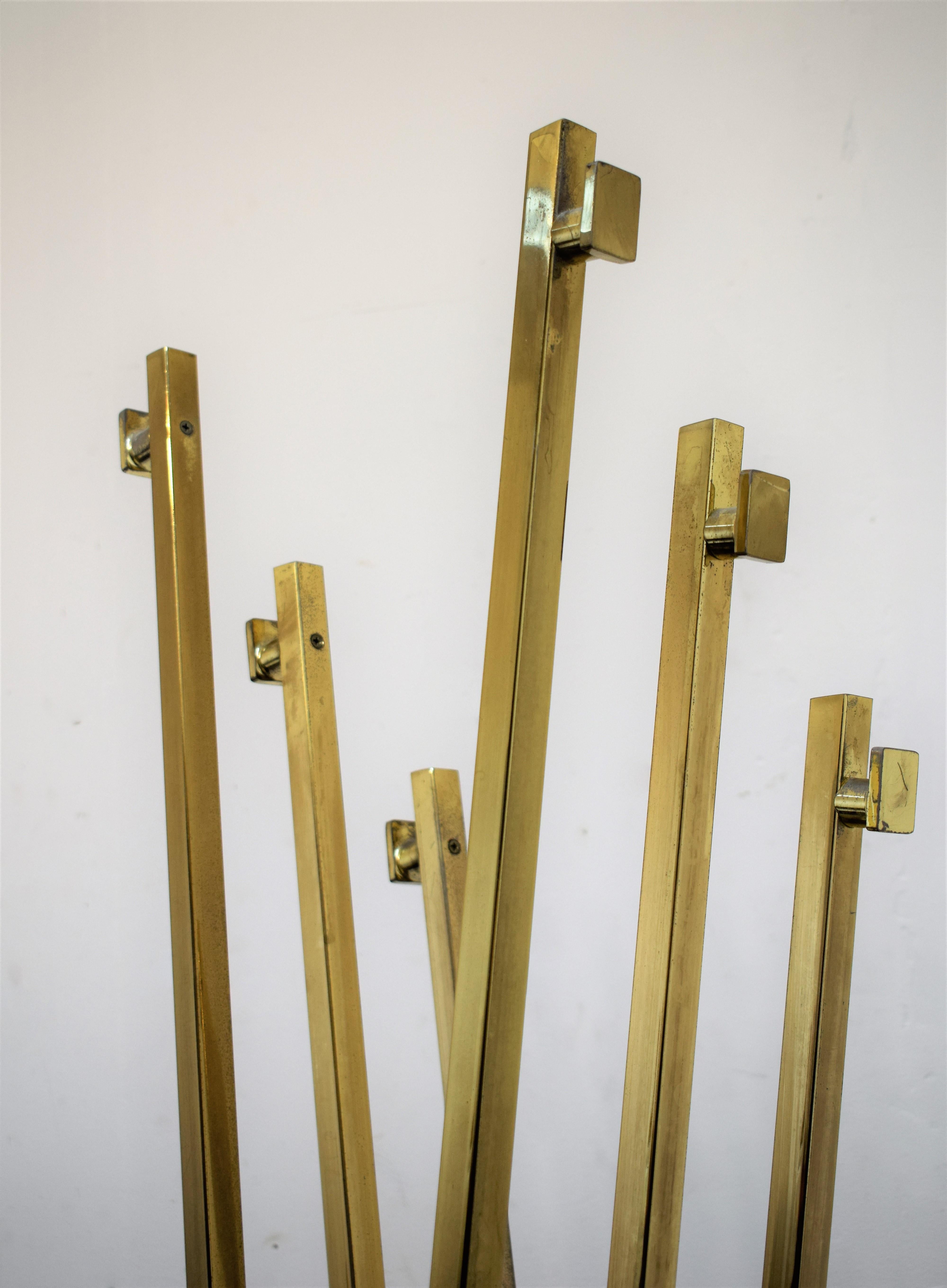 Late 20th Century Italian Coat Rack, Marble and Brass, 1970s