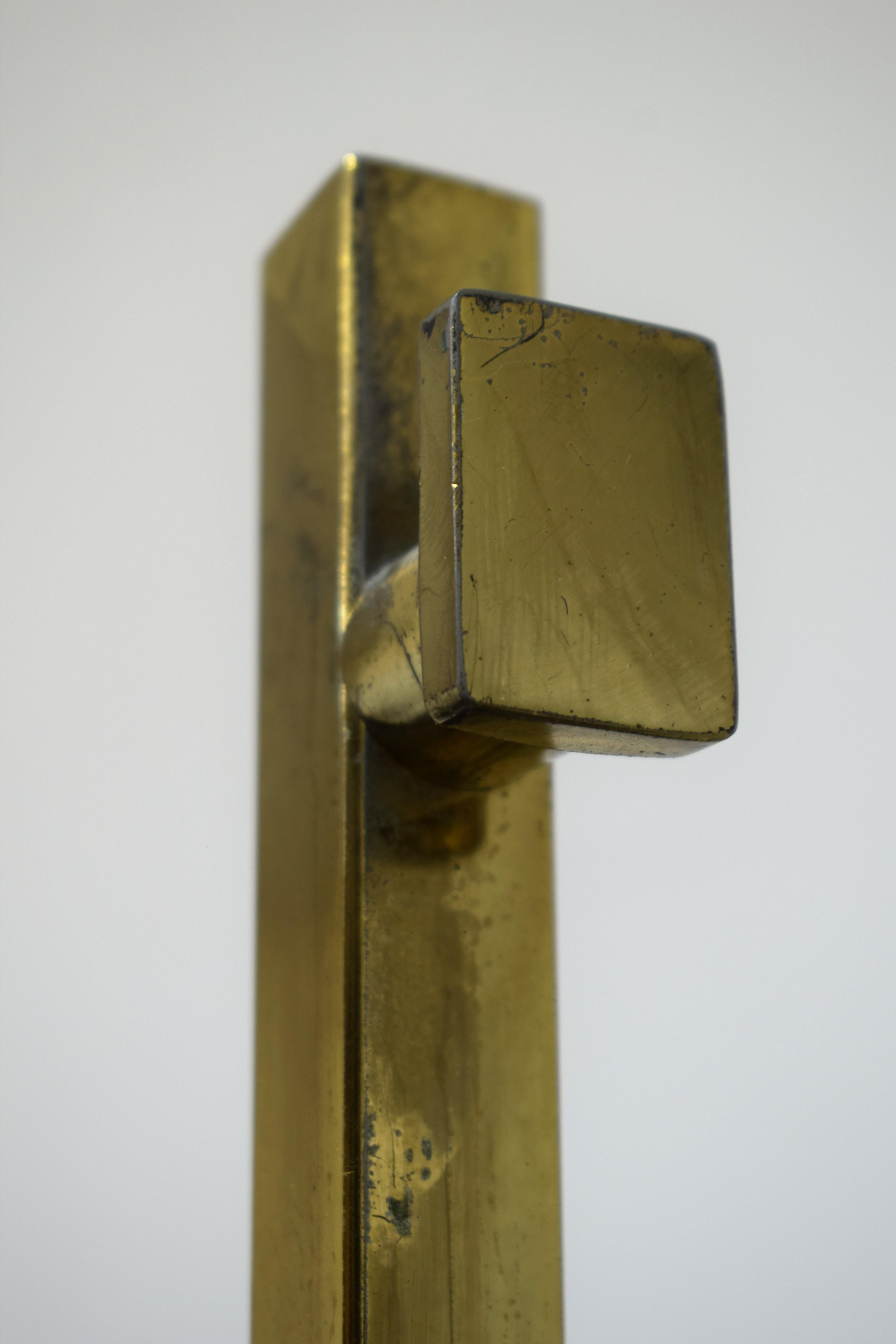 Italian Coat Rack, Marble and Brass, 1970s 4