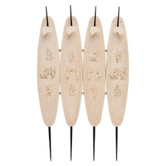 Italian Coat Rack with Egyptian Artworks, 1950
