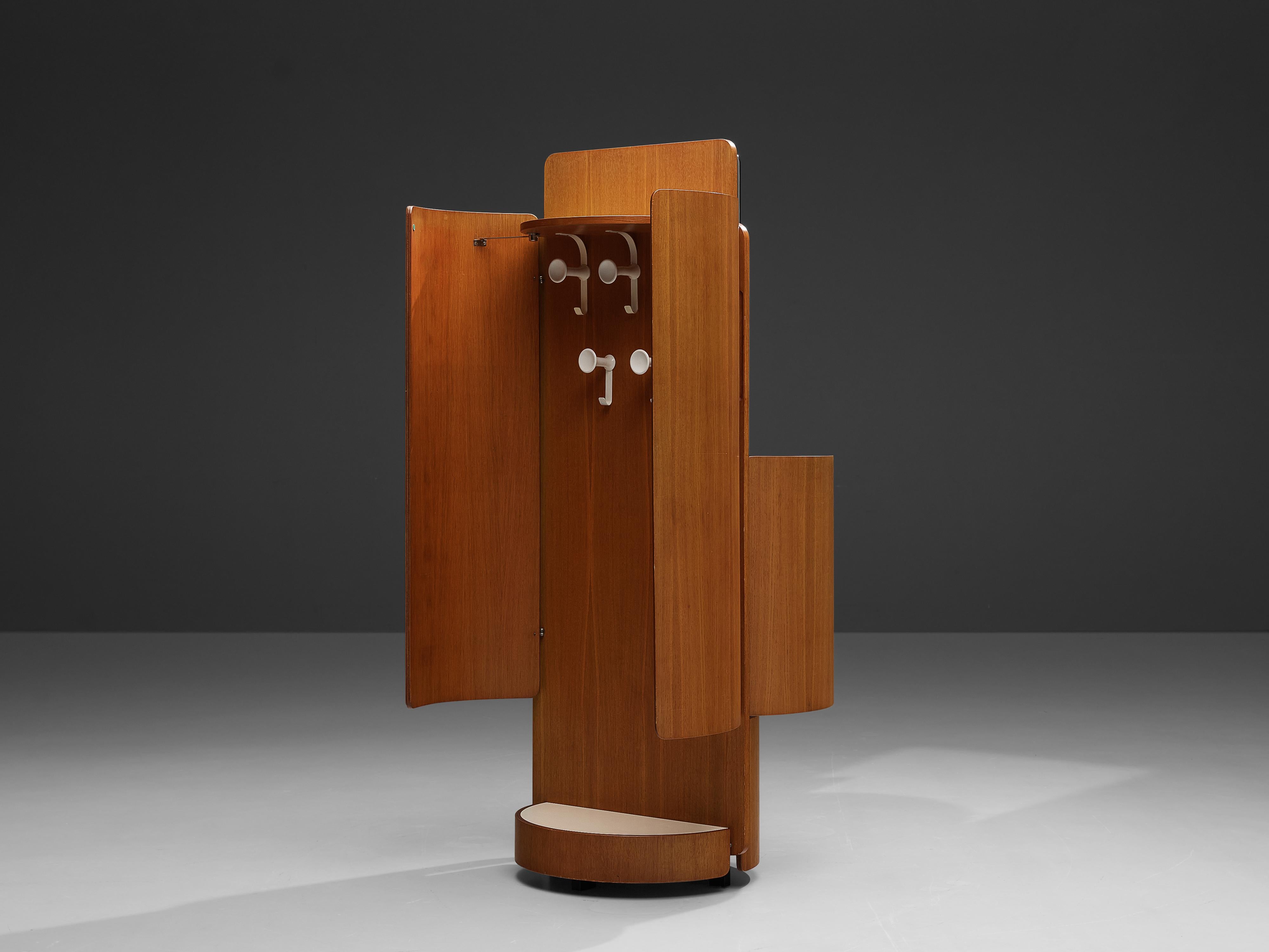 Italian Coat Rack with Mirror in Teak by Fiarm, 1960s 6