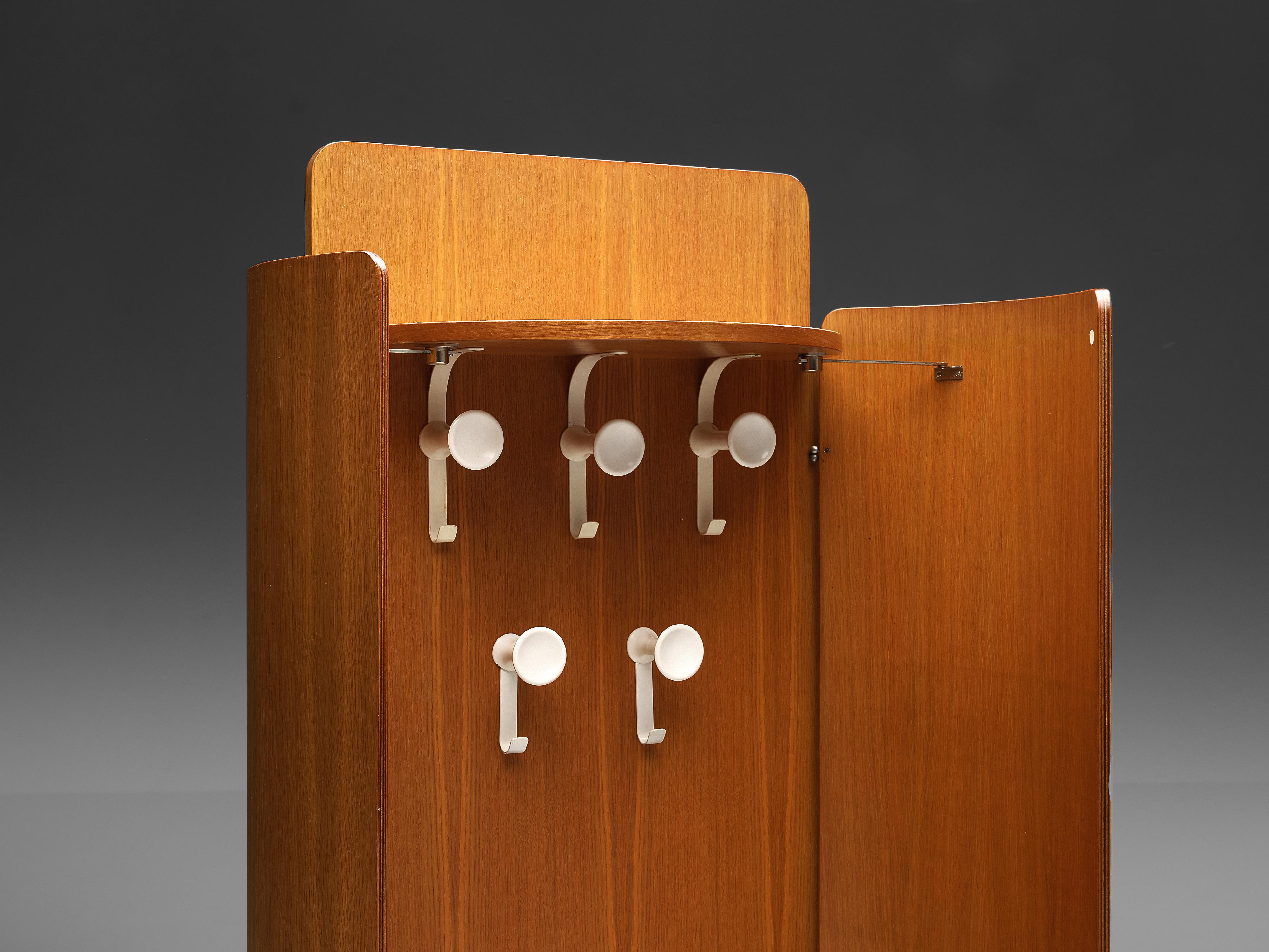 Italian Coat Rack with Mirror in Teak by Fiarm, 1960s 4