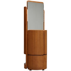 Italian Coat Rack with Mirror in Teak by Fiarm, 1960s