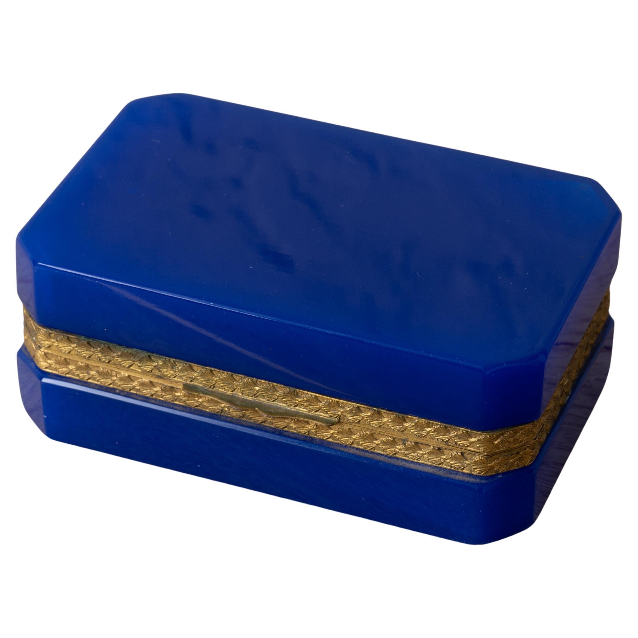 Italian Cobalt Glass Box, 1960s