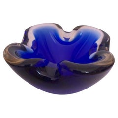 Italian Cobalt Murano Glass Bowl, 1960s