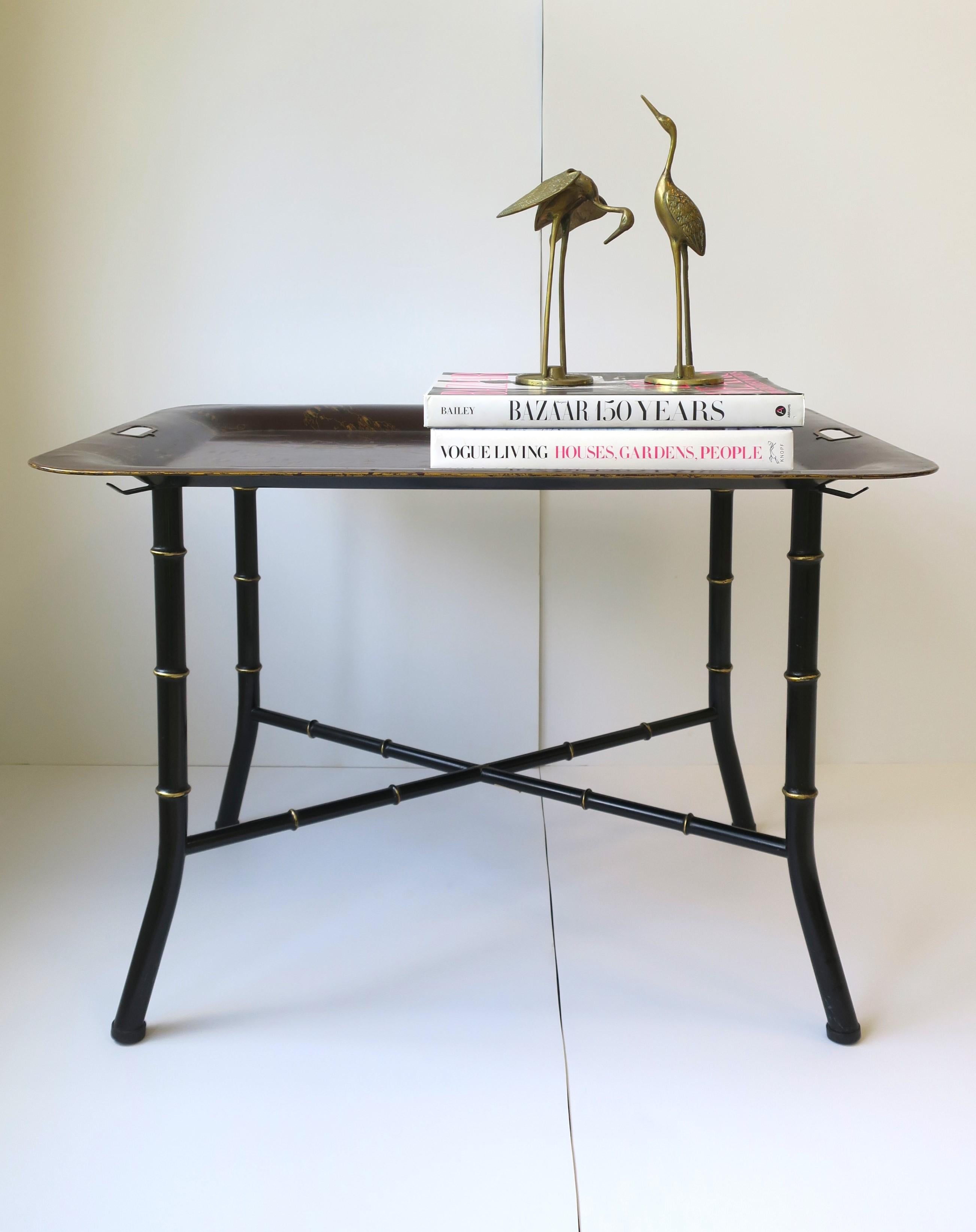 Gilt Italian Cocktail Tray Table with Chinoiserie Design  For Sale