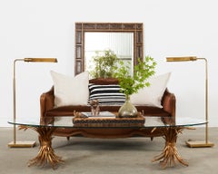 Italian Coco Chanel Style Gilt Sheaf of Wheat Cocktail Table
