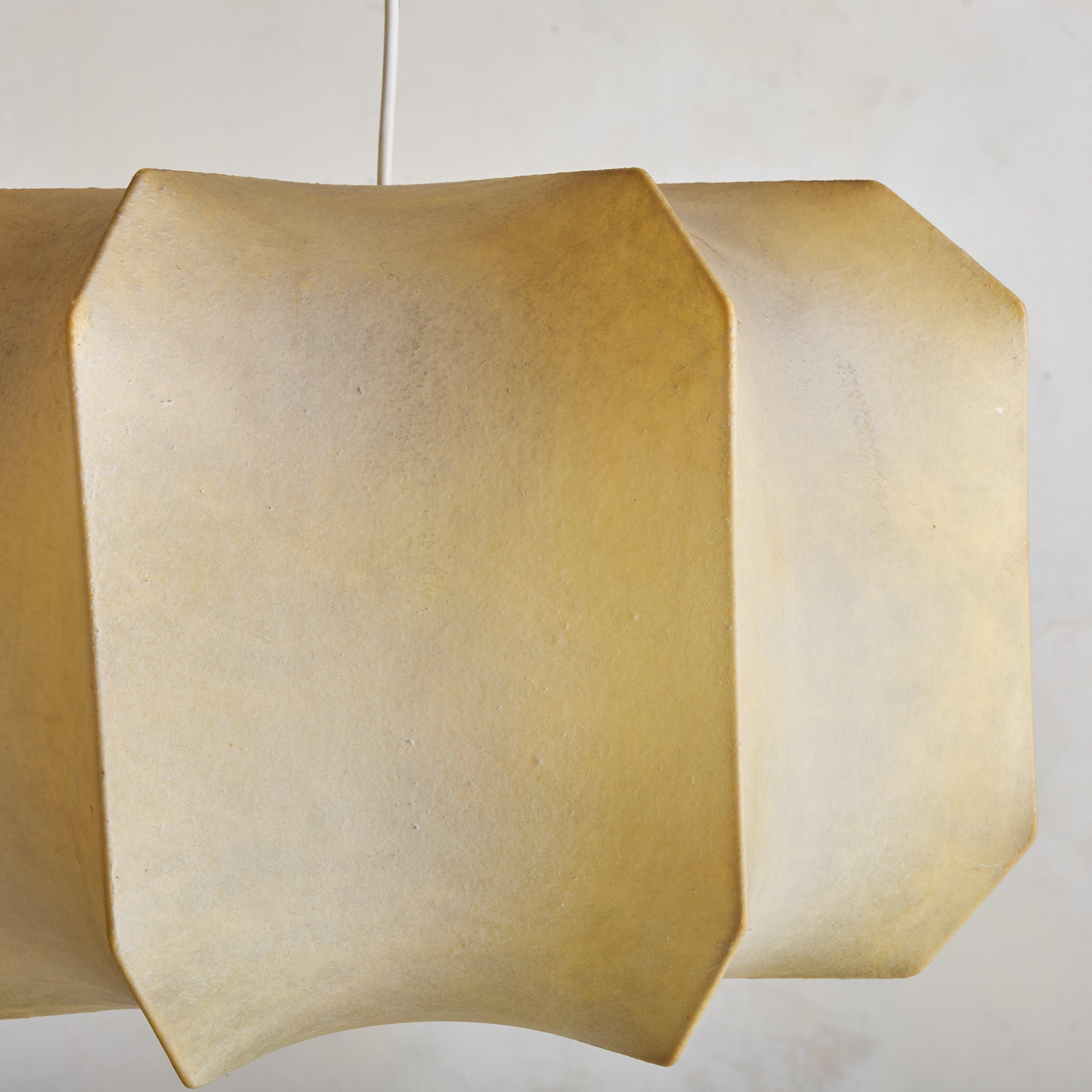 Metal Italian Cocoon Angular Pendant, 1960s For Sale