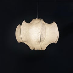Italian cocoon chandelier Viscontea Achille Pier Giacomo Castiglioni Flos, 1960s