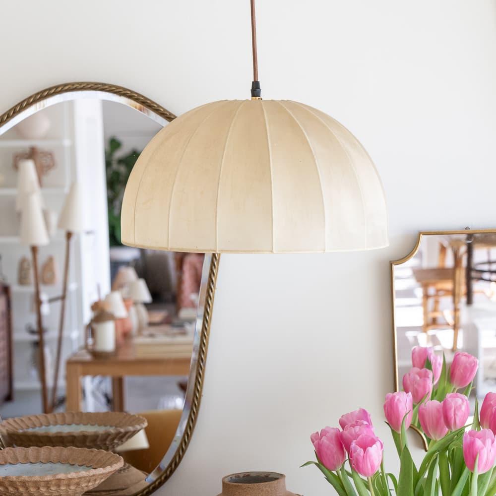 Italian Cocoon Dome Pendant Light In Good Condition In Los Angeles, CA