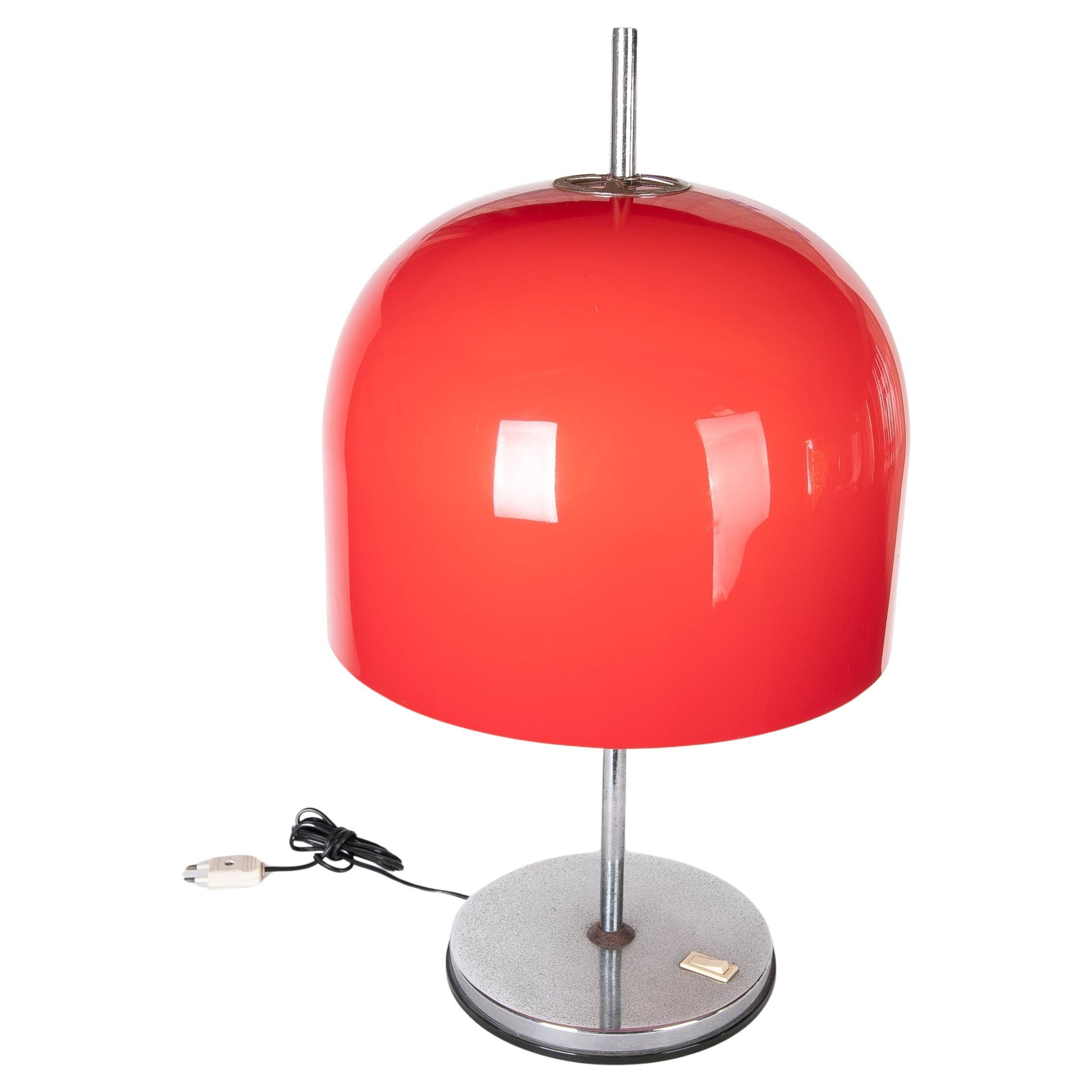 Italian Codialpo Methacrylate Lamp with Steel Base and Shade For Sale