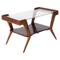 Table basse italienne Attr. à Gio Ponti dans le verre supérieur