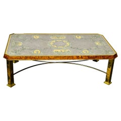 Italian Coffee, Cocktail Table, Bronze, Burlwood, 1940s