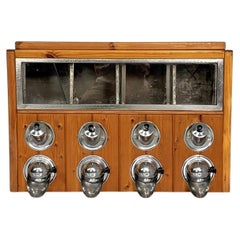 Italian coffee dispenser in wood, glass and metal, 1960s