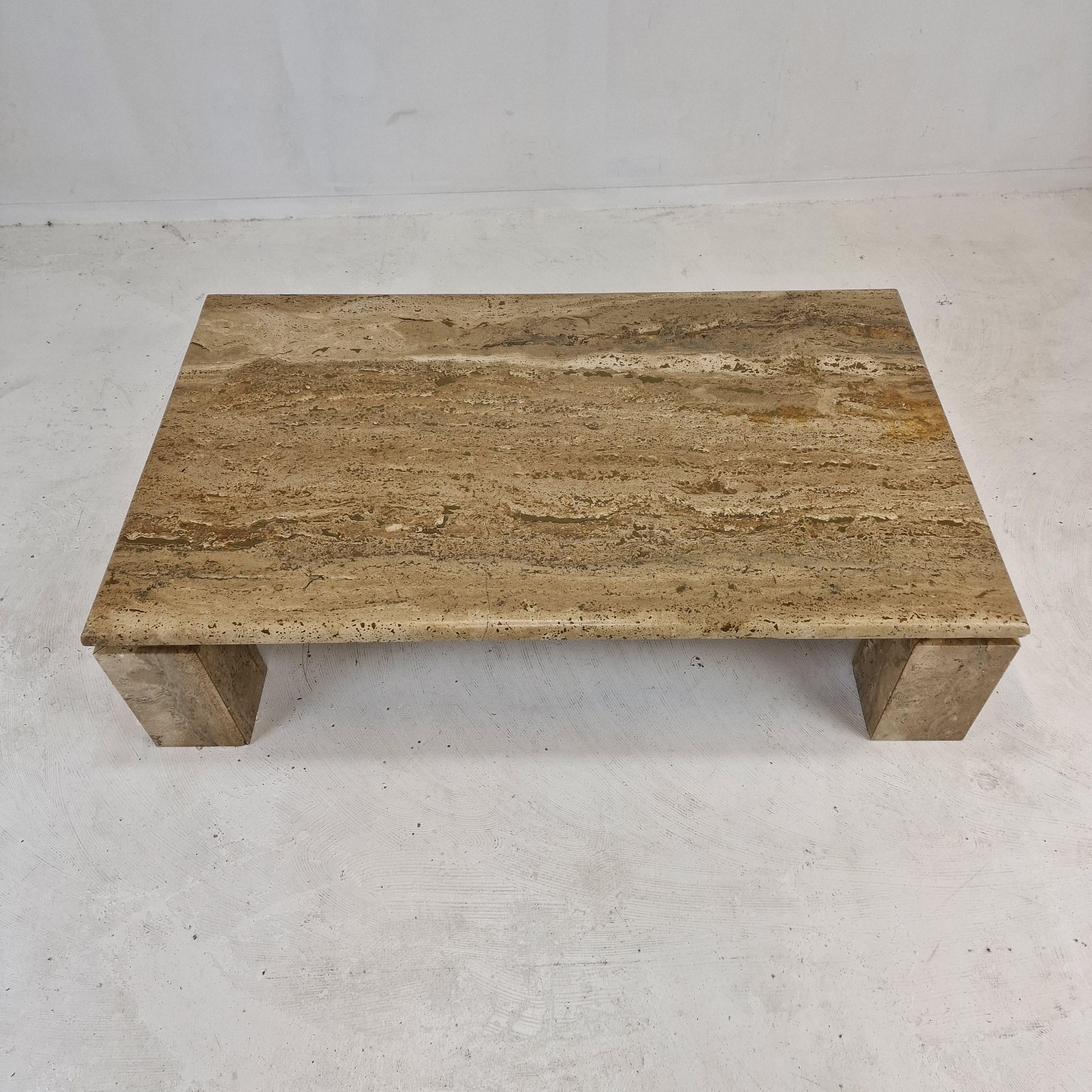 Italian Coffee in Travertine, 1980s For Sale 4