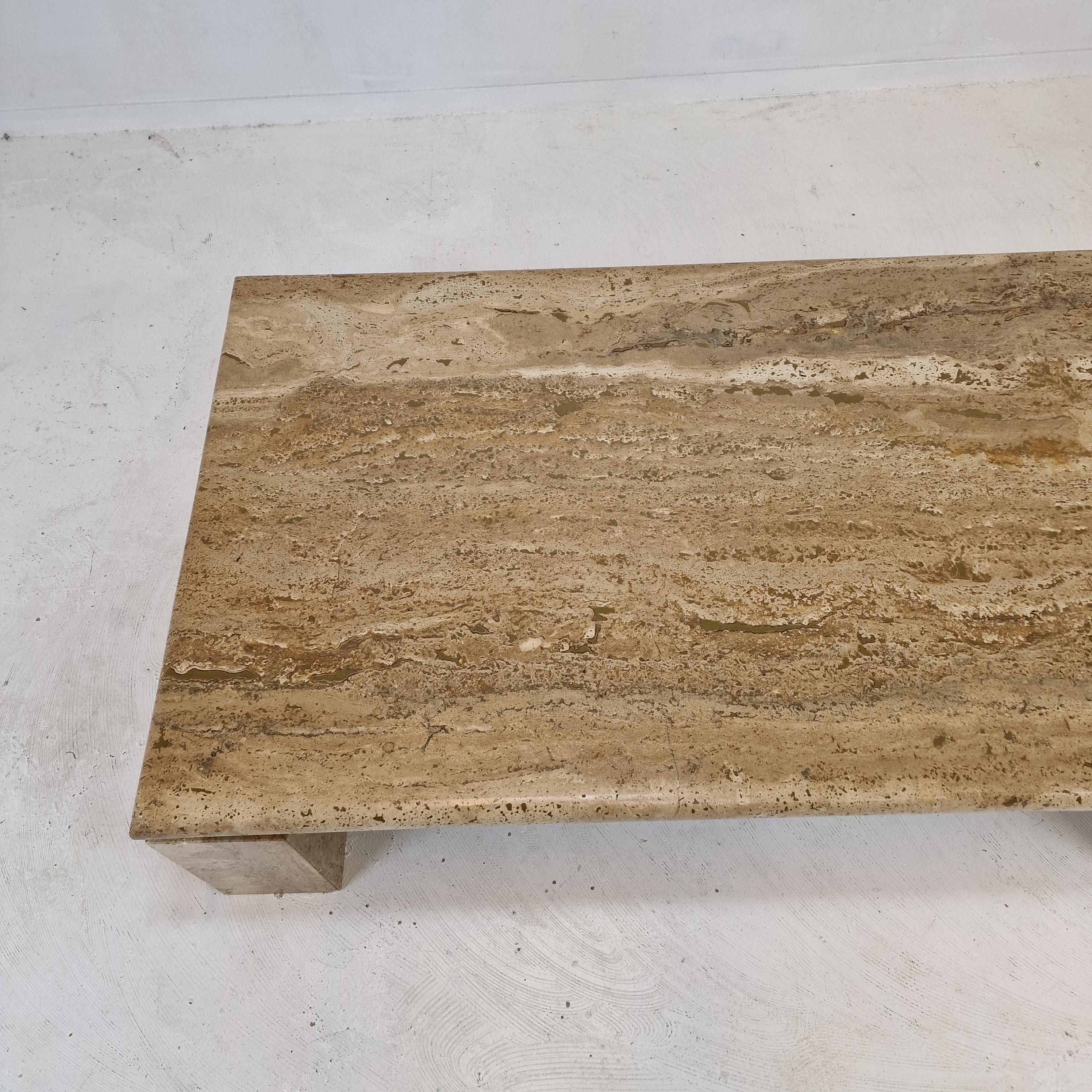 Italian Coffee in Travertine, 1980s For Sale 5