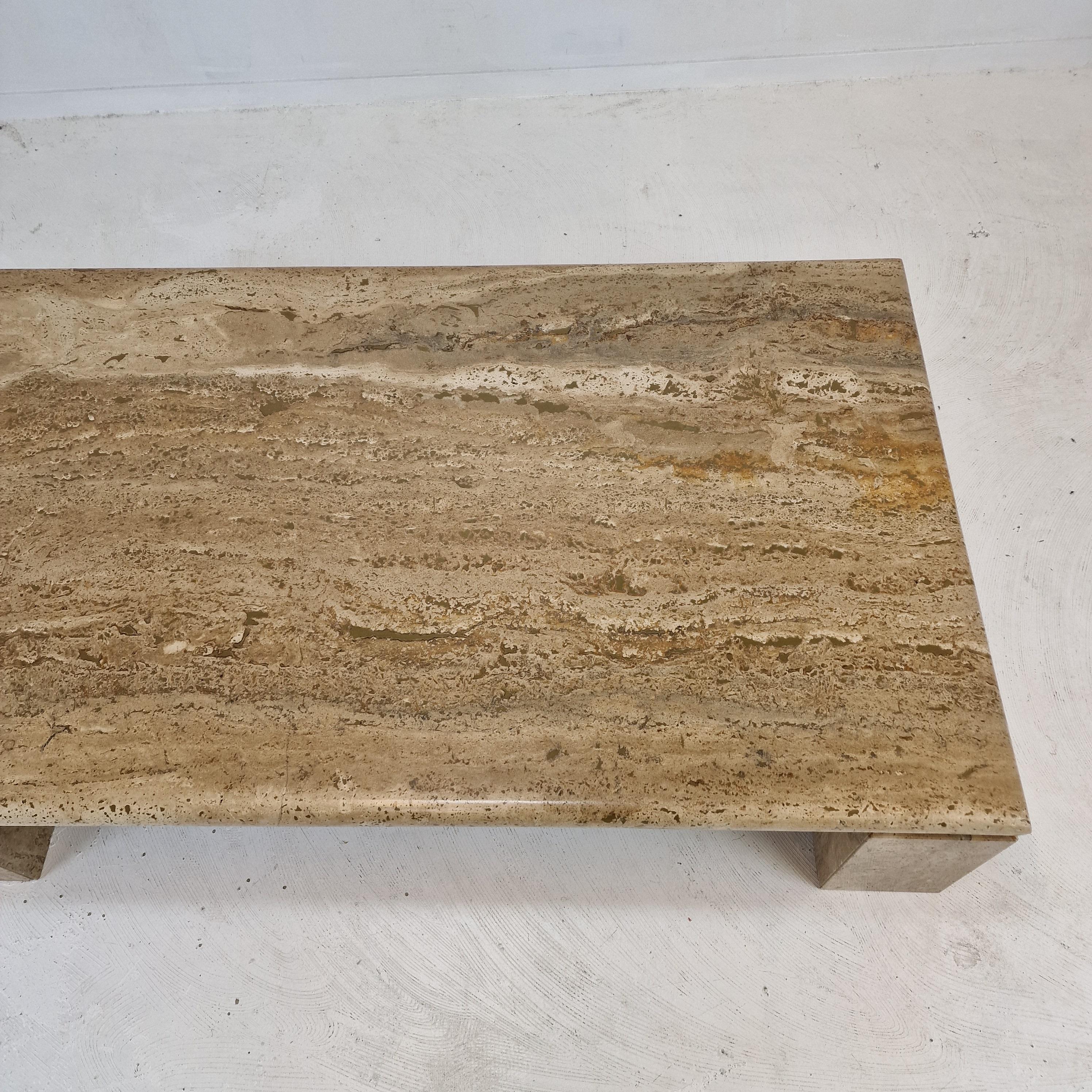 Italian Coffee in Travertine, 1980s For Sale 6