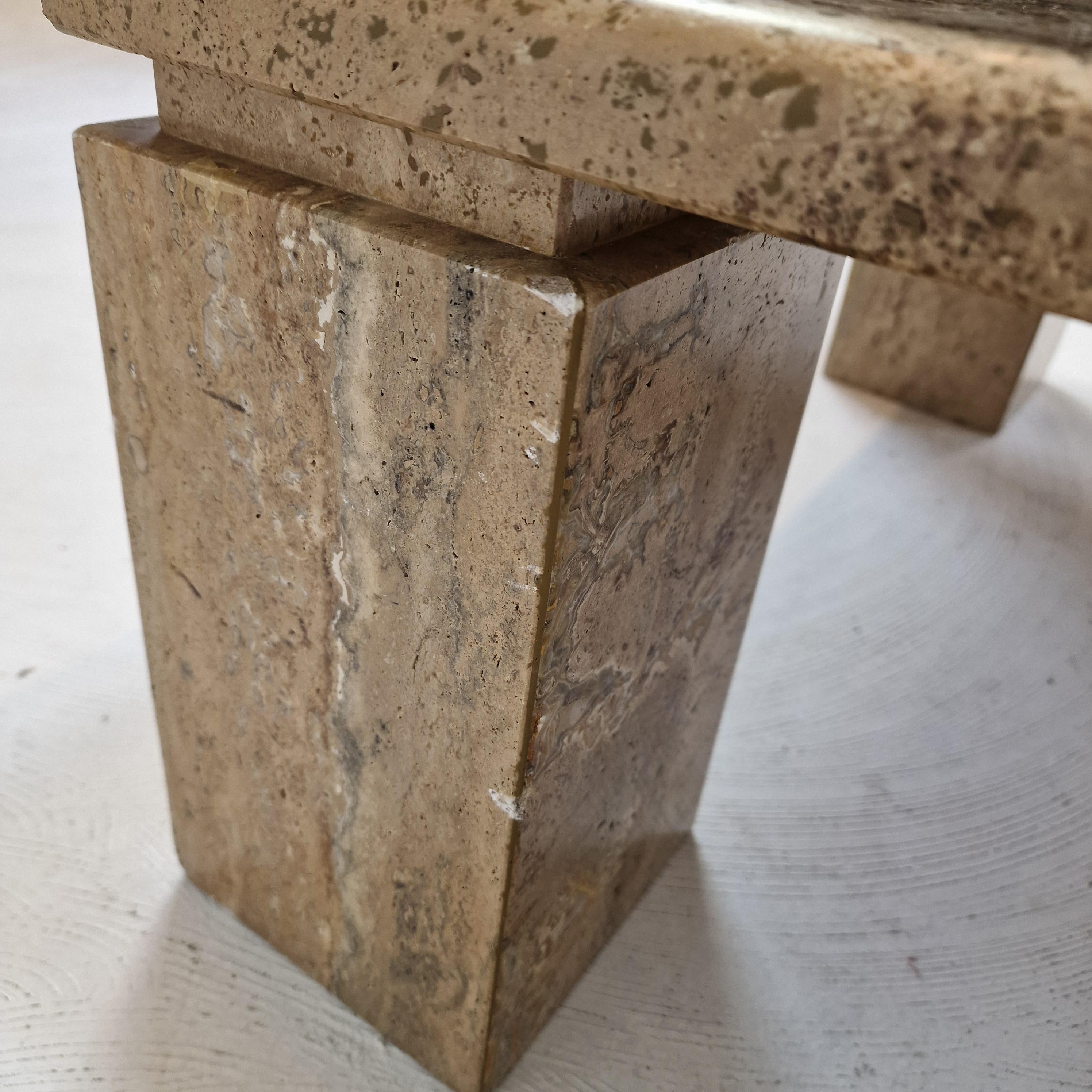 Italian Coffee in Travertine, 1980s For Sale 10