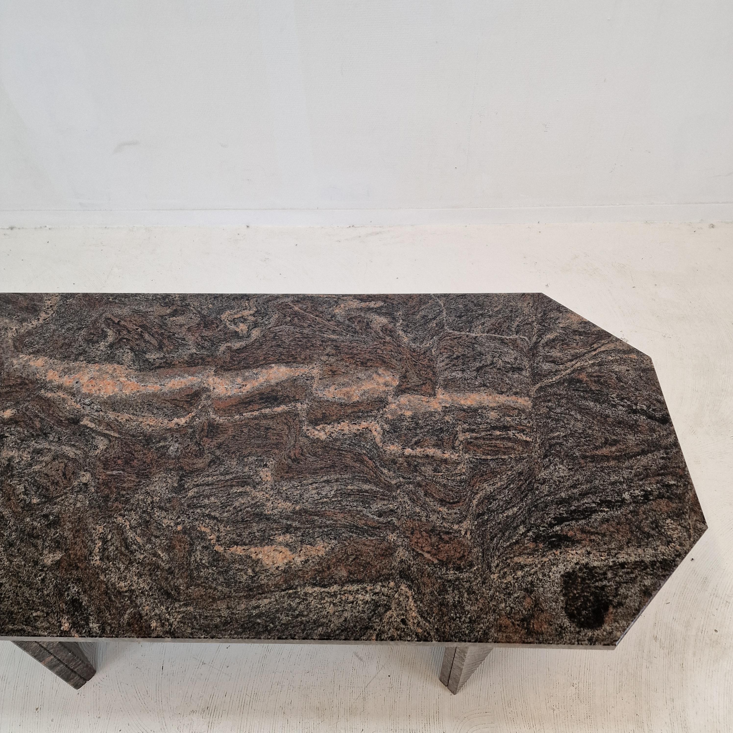 Italian Coffee or Side Table in Granite, 1980s For Sale 5