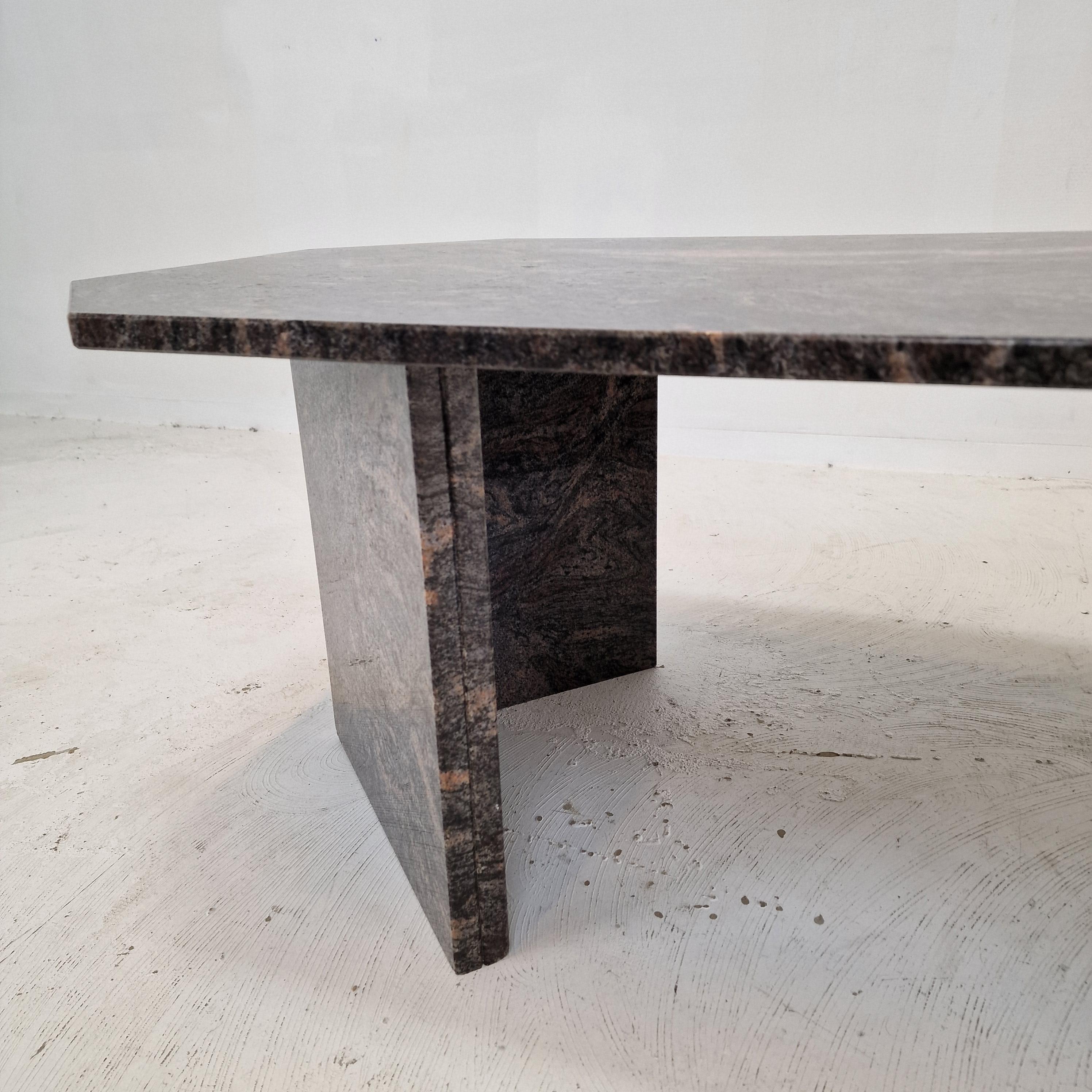 Italian Coffee or Side Table in Granite, 1980s For Sale 8