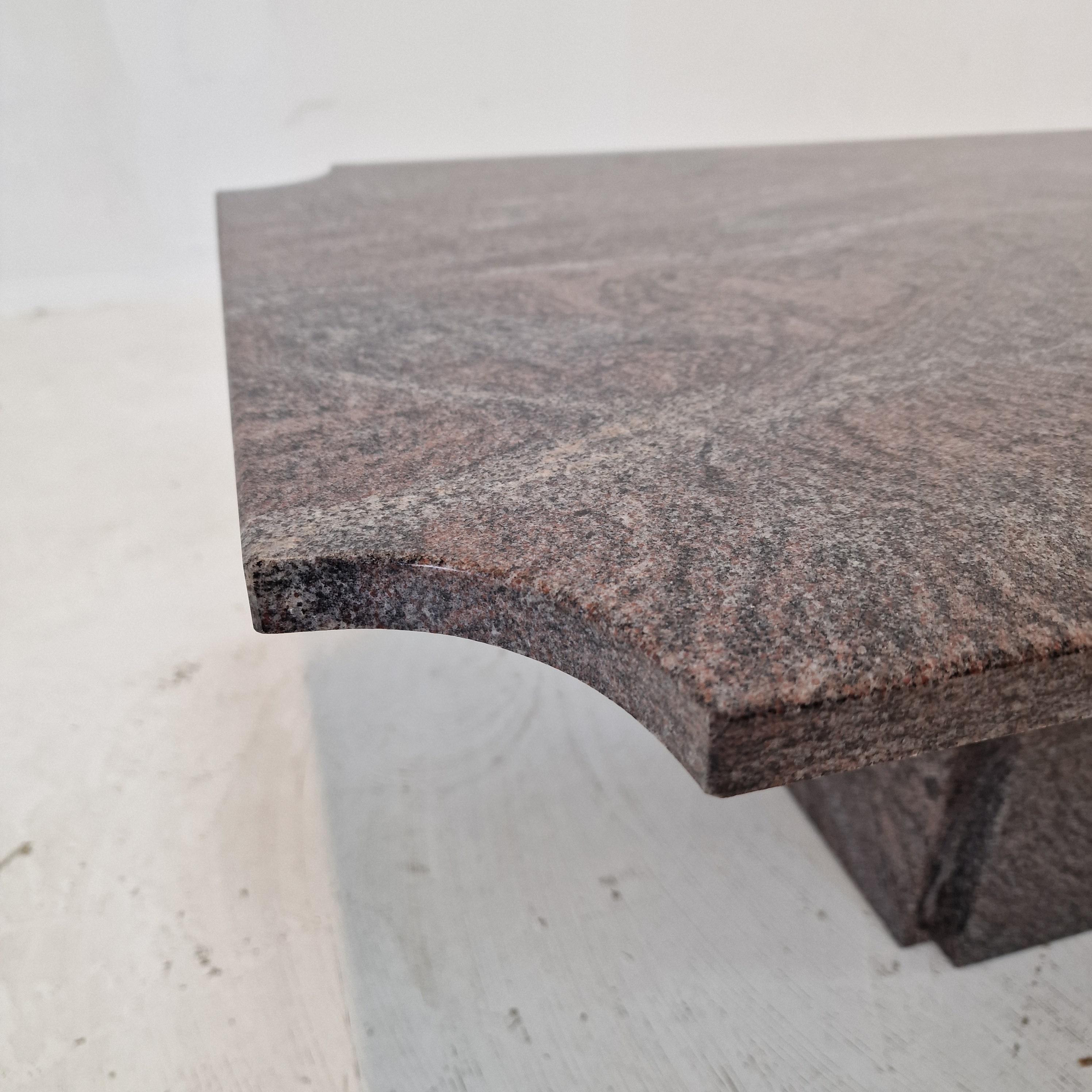 Italian Coffee or Side Table in Granite, 1980s For Sale 9