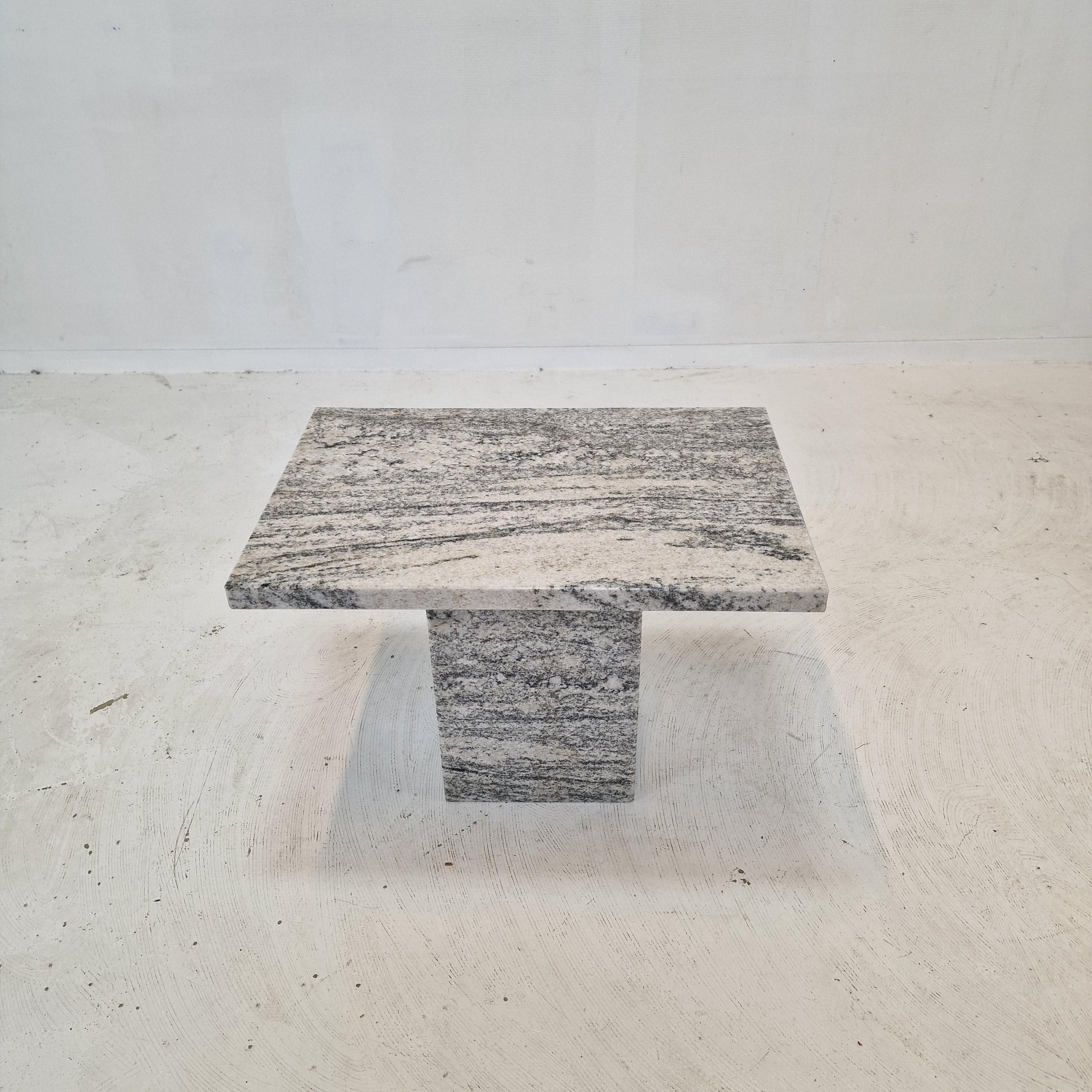 Hand-Crafted Italian Coffee or Side Table in Granite, 1980s For Sale
