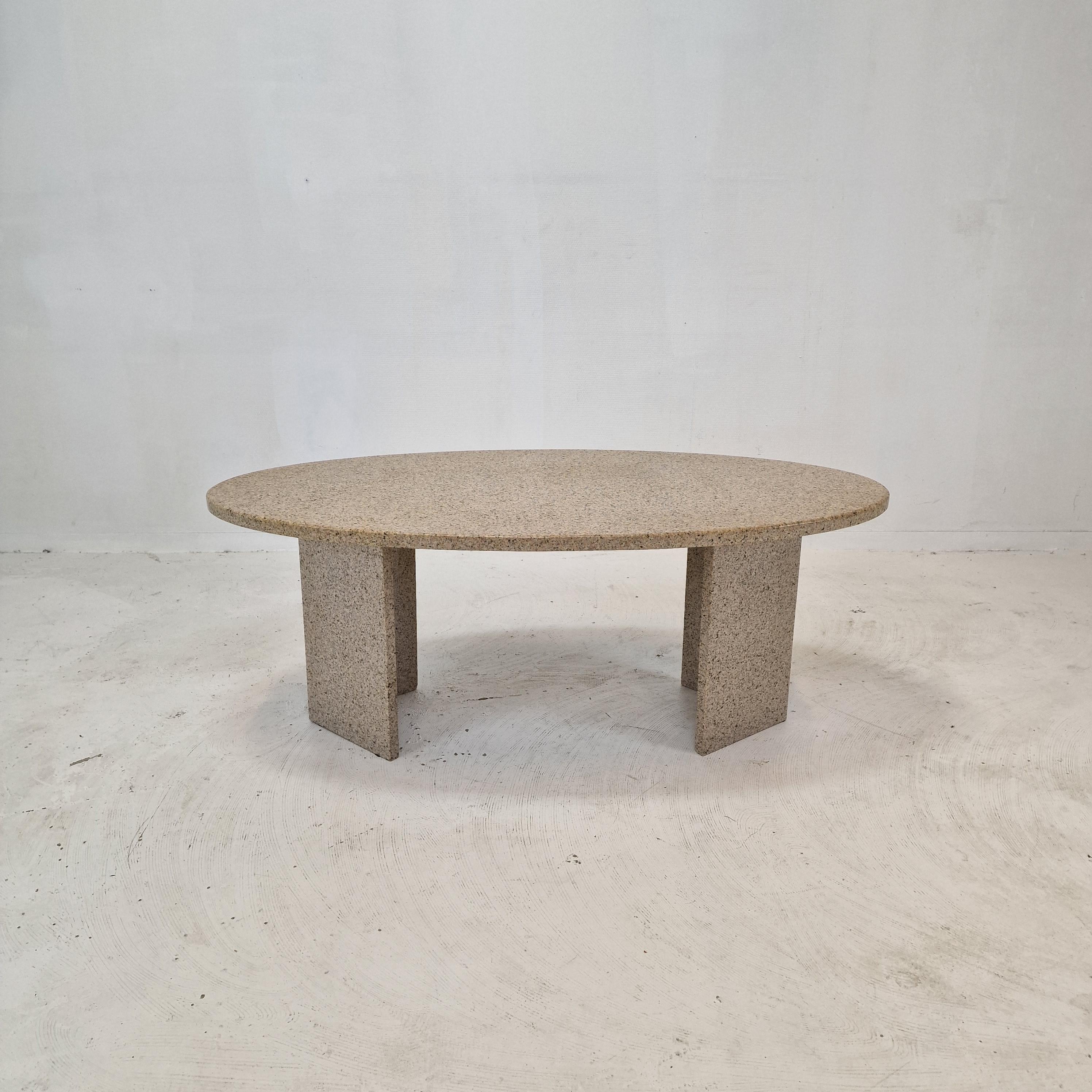 Hand-Crafted Italian Coffee or Side Table in Granite, 1980s For Sale