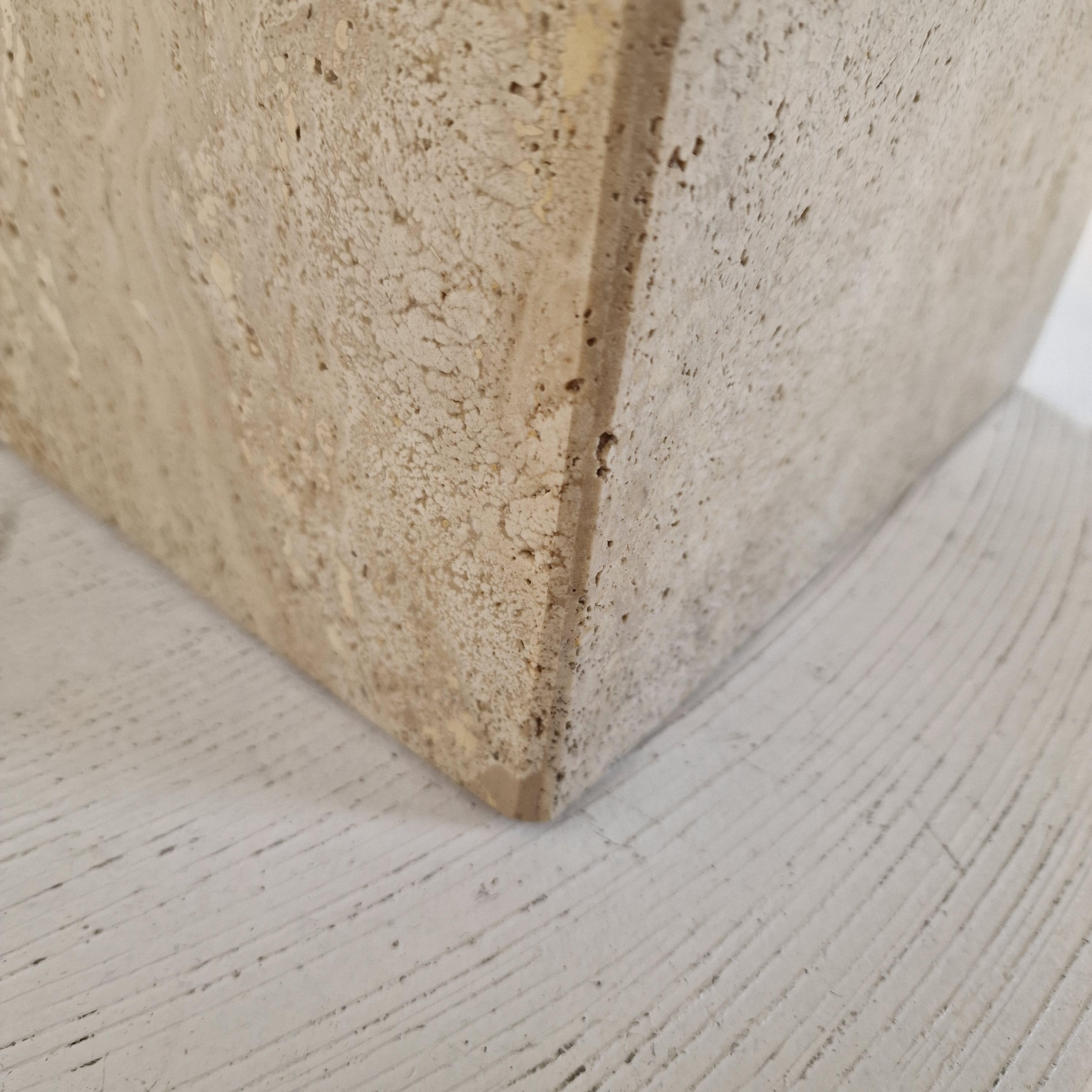 Italian Coffee or Side Table in Travertine, 1980s For Sale 11