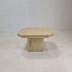 Italian Coffee or Side Table in Travertine, 1980s