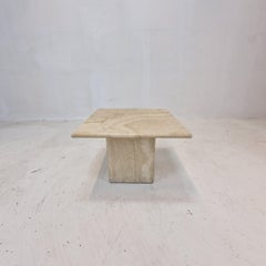Italian Coffee or Side Table in Travertine, 1980s