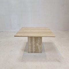 Italian Coffee or Side Table in Travertine, 1980s
