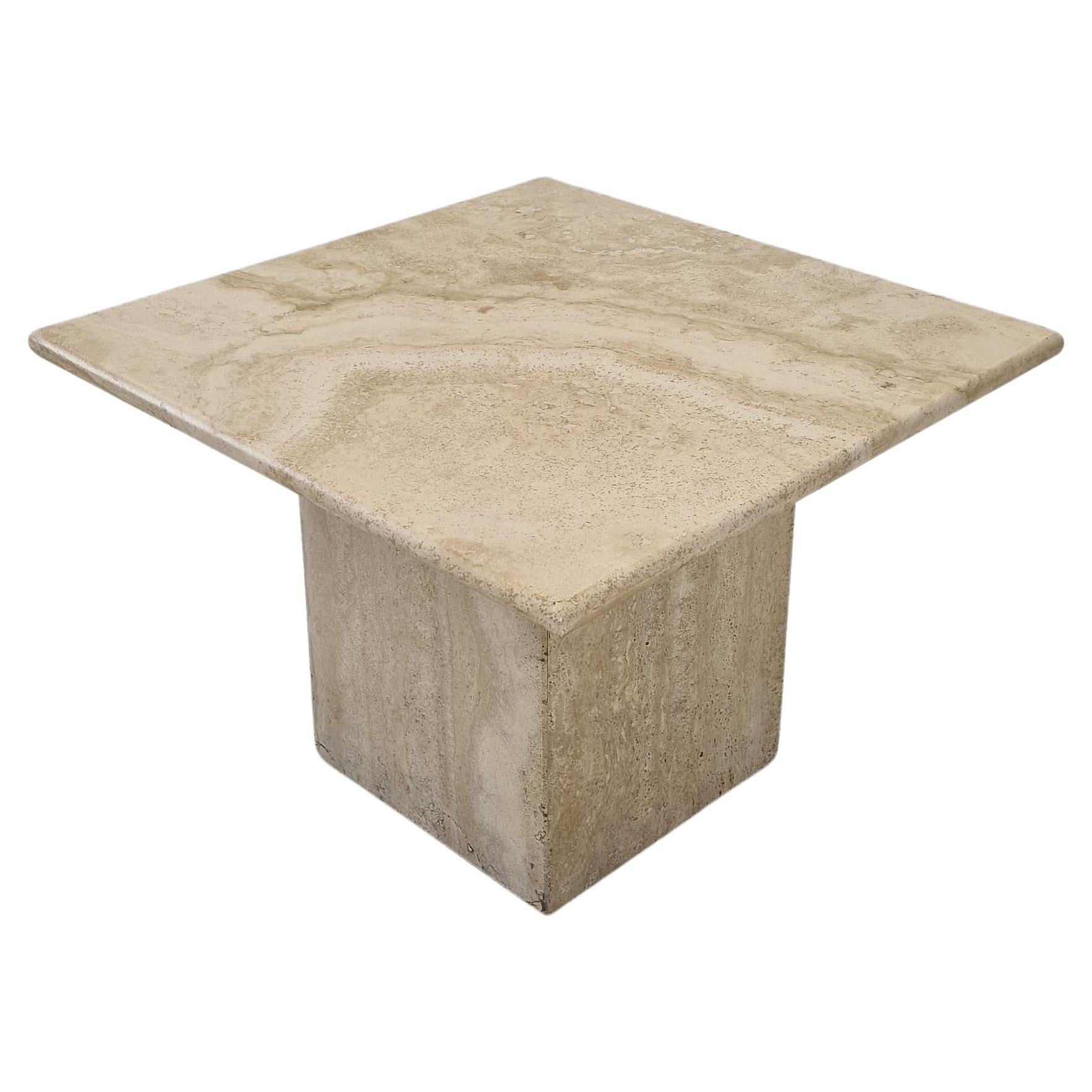 Italian Coffee or Side Table in Travertine, 1980s For Sale