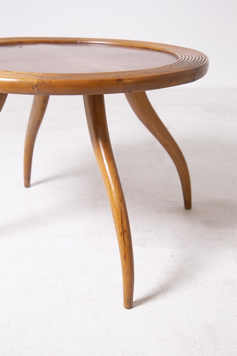 Italian Coffee Table Attributed to Osvaldo Borsani in Wood, 1950s In Good Condition In Milano, IT