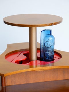 Italian Coffee Table Bar by Gervasoni with Liftable Top Extension